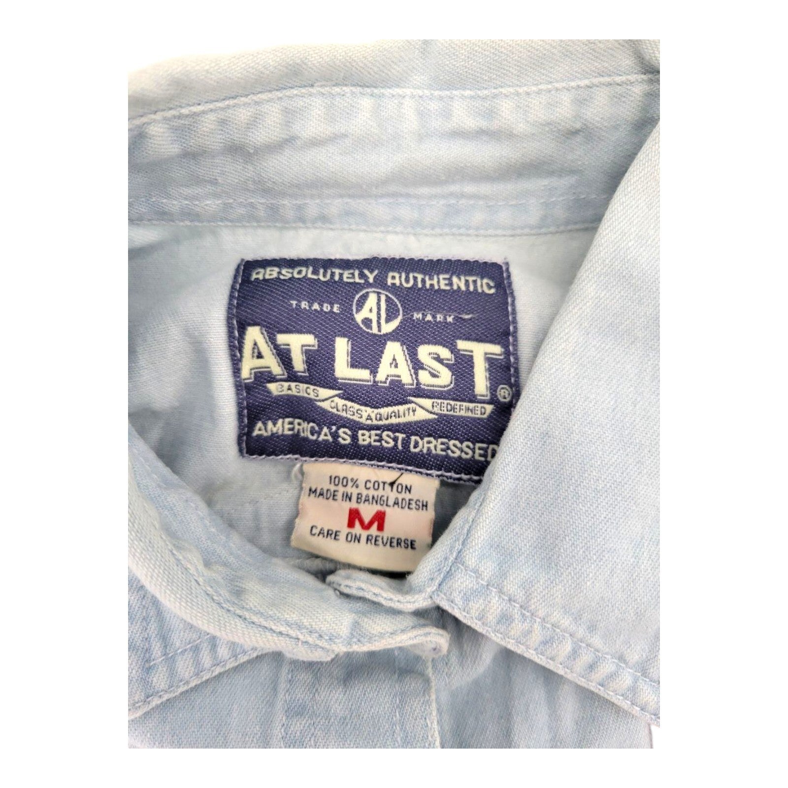 At Last ALNY Jeans NY Patch Denim Sleeveless Button Shirt Size M