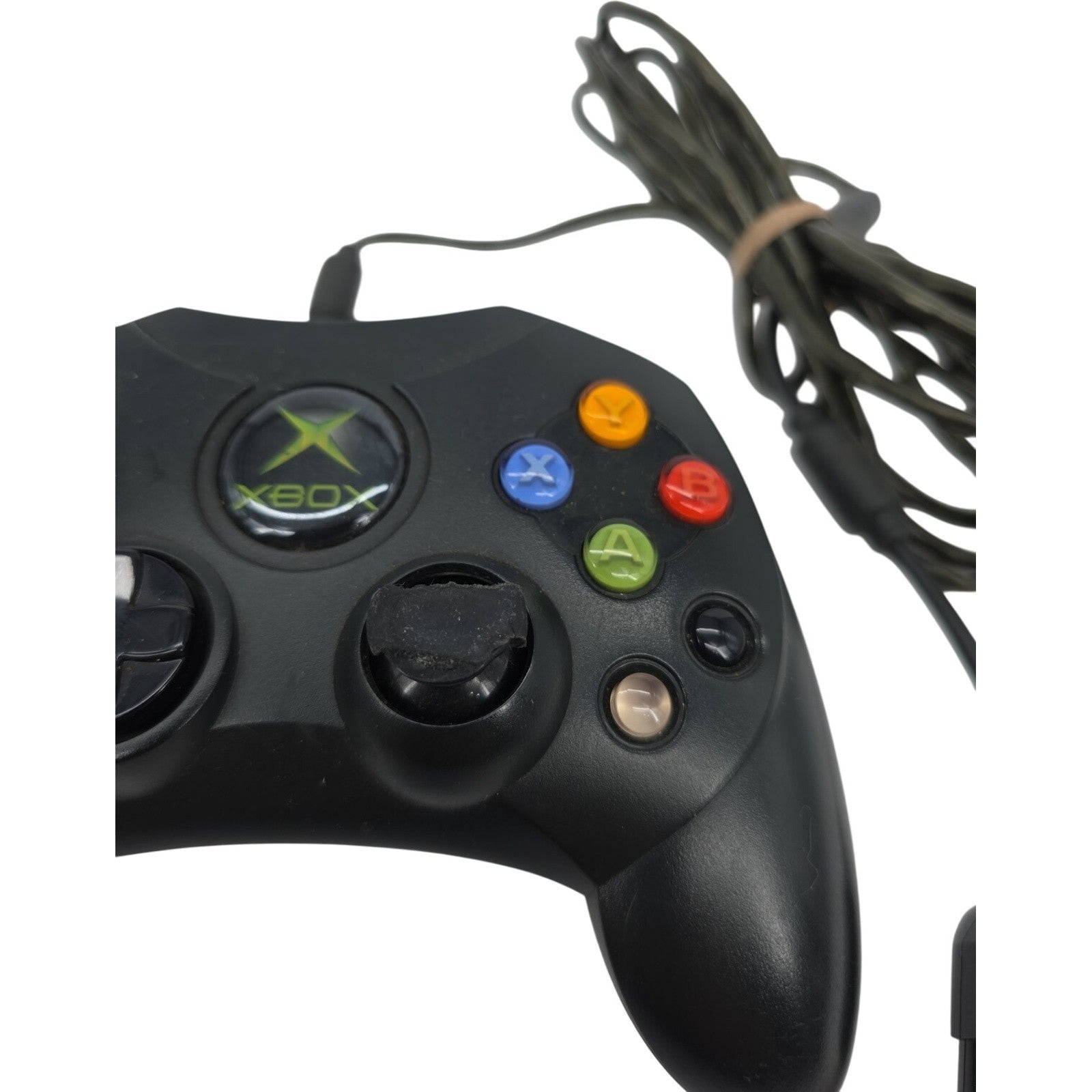 Microsoft Xbox Controller S Black Wired Gamepad Original for Parts Only