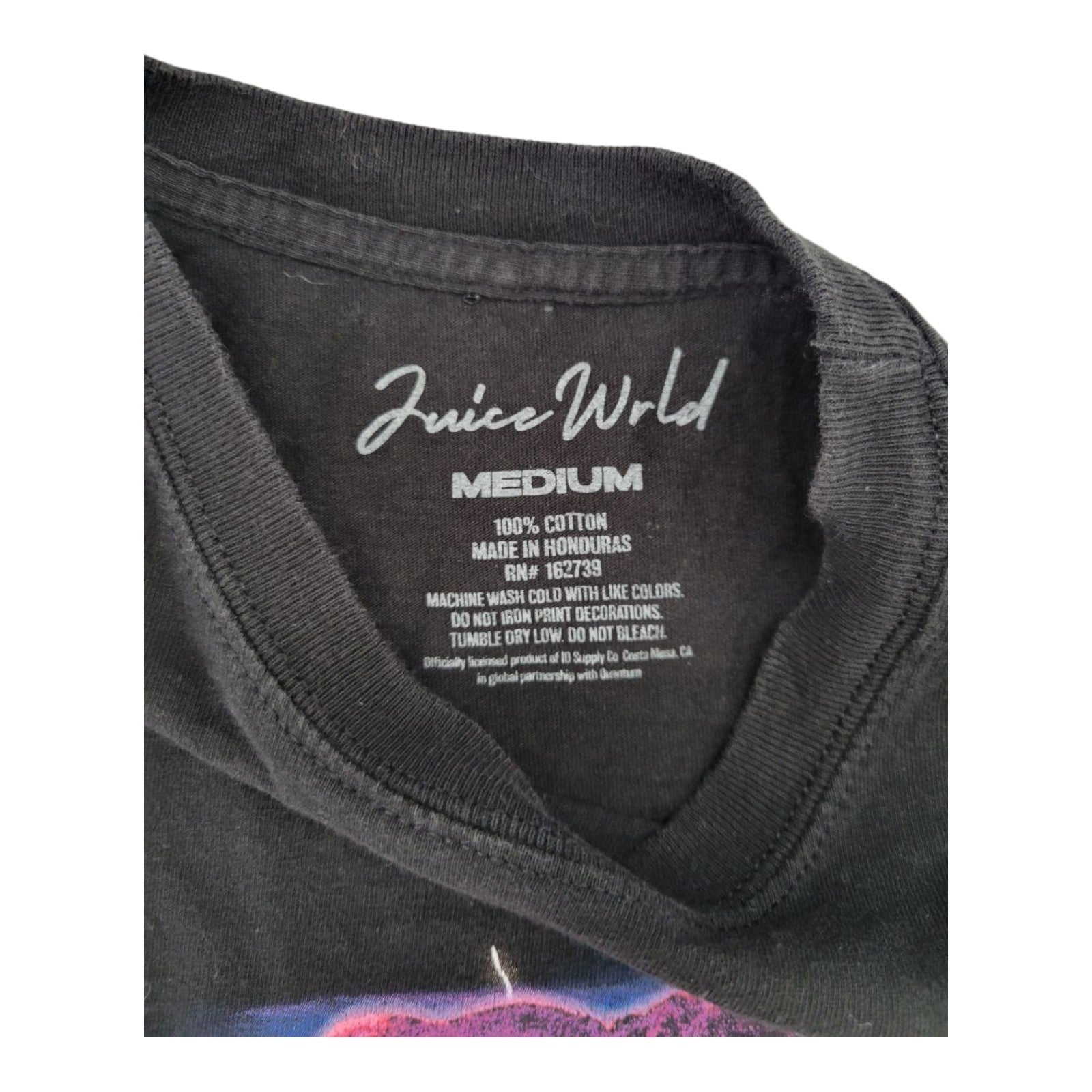 Juice WRLD Graphic T-Shirt Black Size M Lightning Earth Cotton