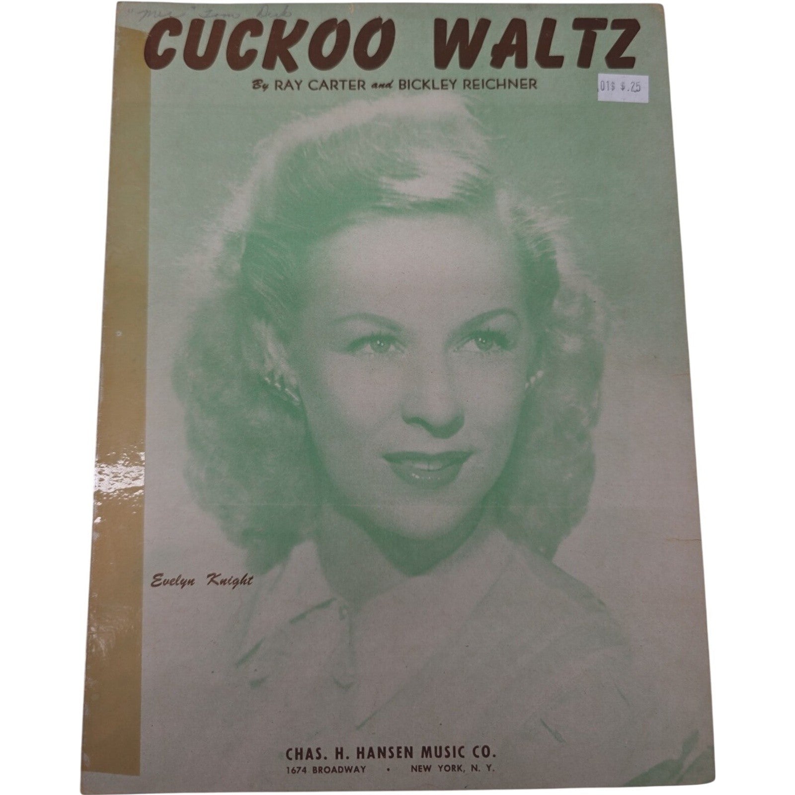 Cuckoo Waltz 1948 Sheet Music by Ray Carter & Bickley Reichner ft Evelyn Knight