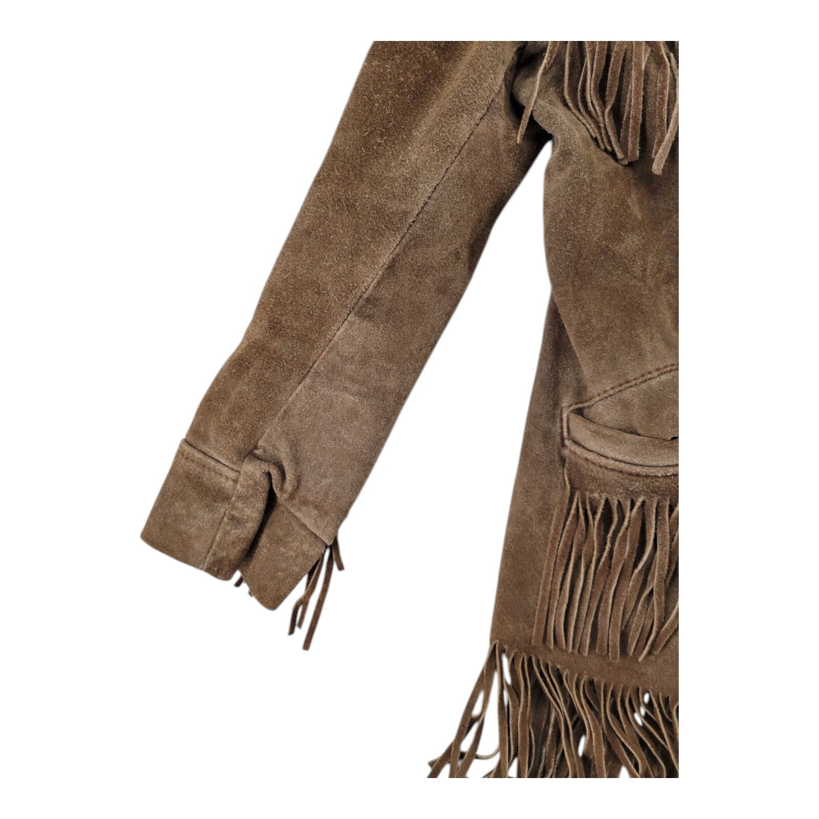 Ralph Edwards Brown Suede Fringe Jacket Western Vintage Style Size S