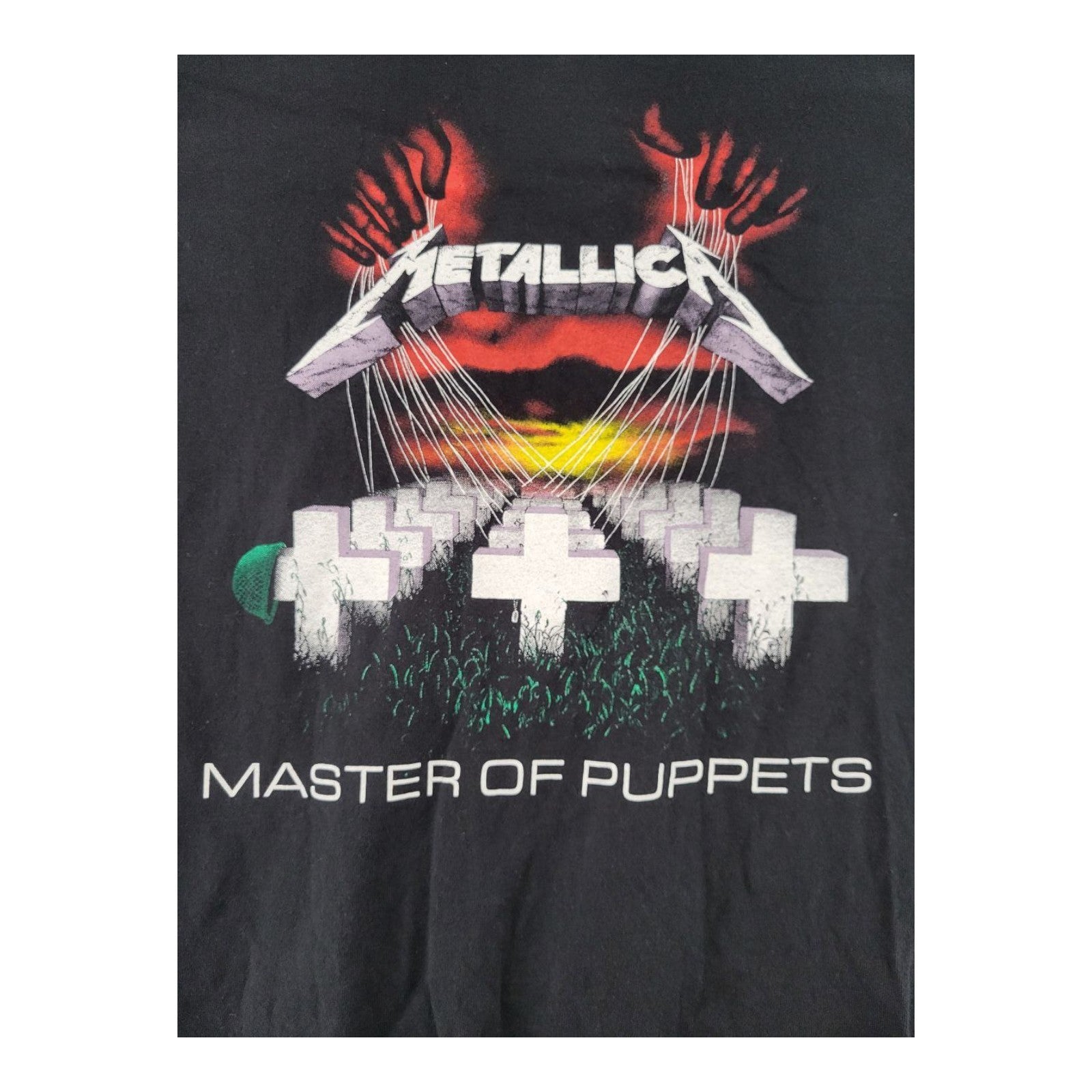 Metallica Master of Puppets T-Shirt Size M Black Cotton Vintage Look