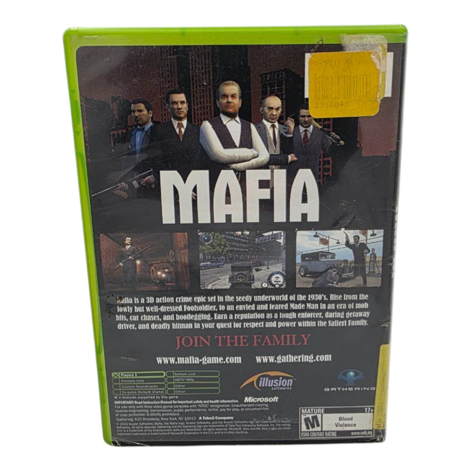 Microsoft Xbox Mafia Video Game Complete with Manual 2004