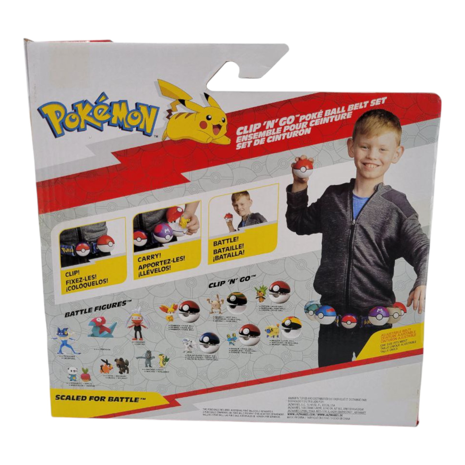 Pokemon Clip N Go Poke Ball Belt and 2" Scorbunny Battle Action Figure Set