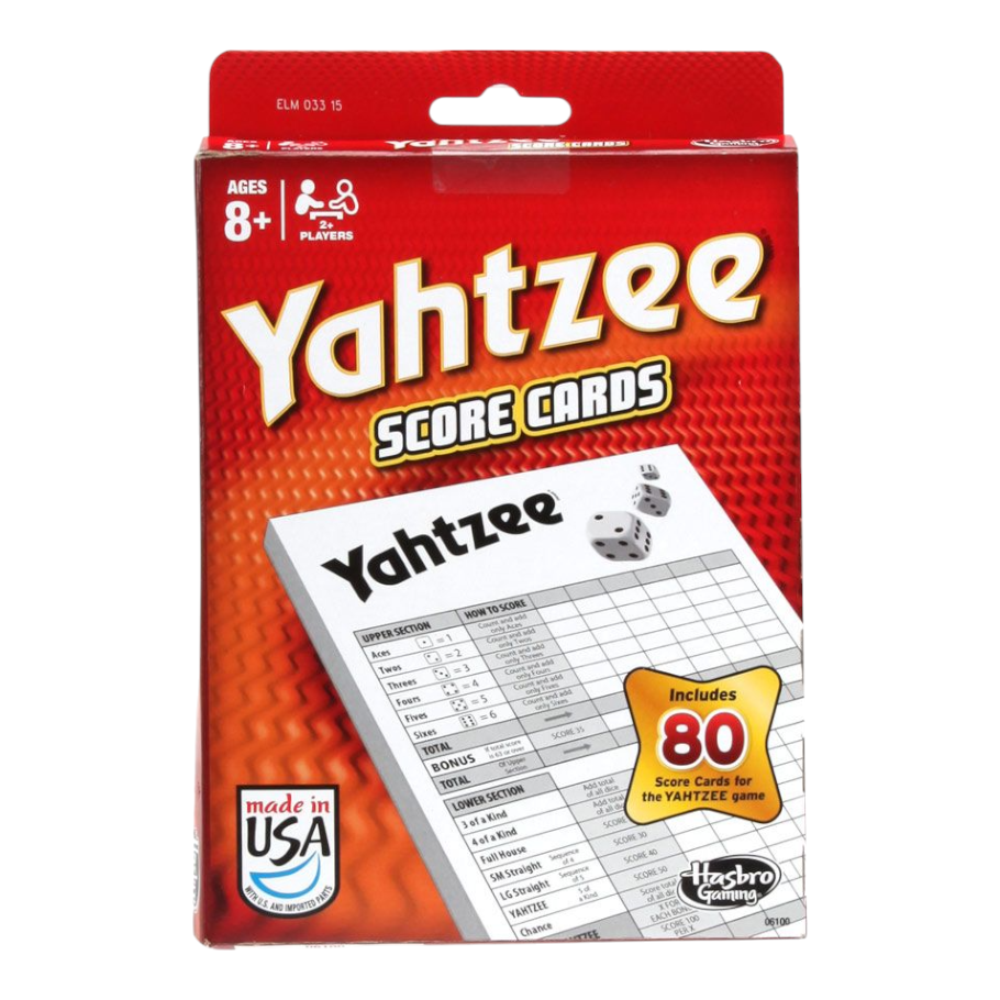 Hasbro Yahtzee Score Pads 80 Sheets