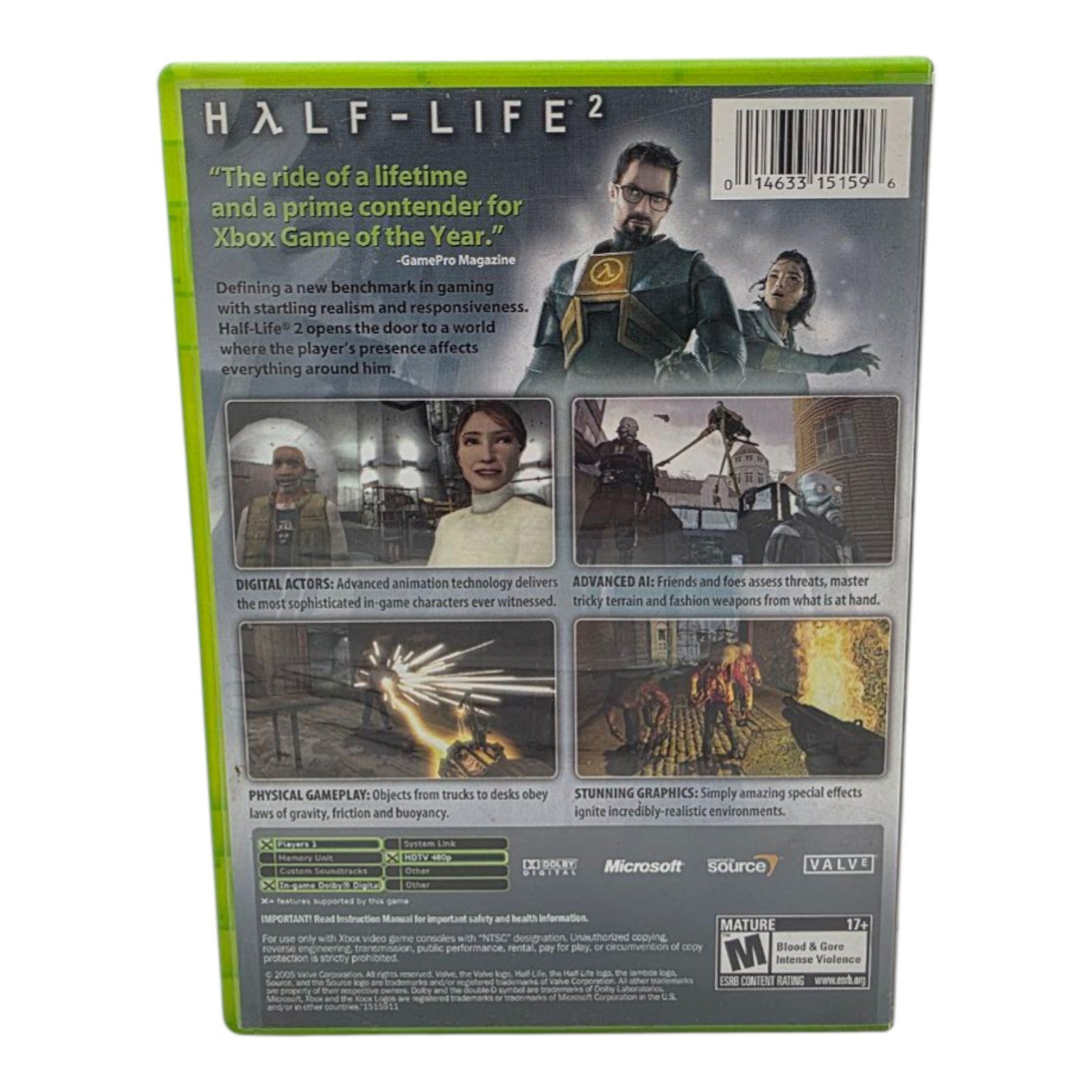 Half-Life 2 Microsoft Xbox 2005 Shooter Video Game Tested No Manual