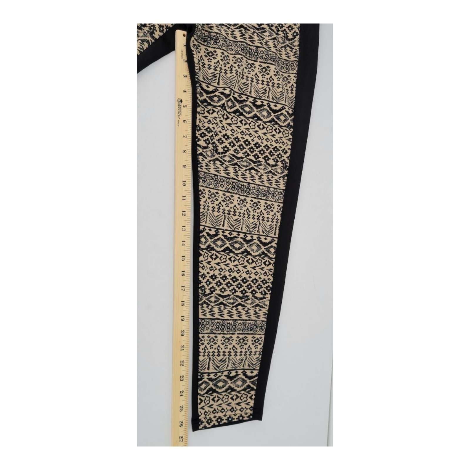 Eye Candy by One Step Up 3X Black Beige Tribal Print Stretch Leggings Plus