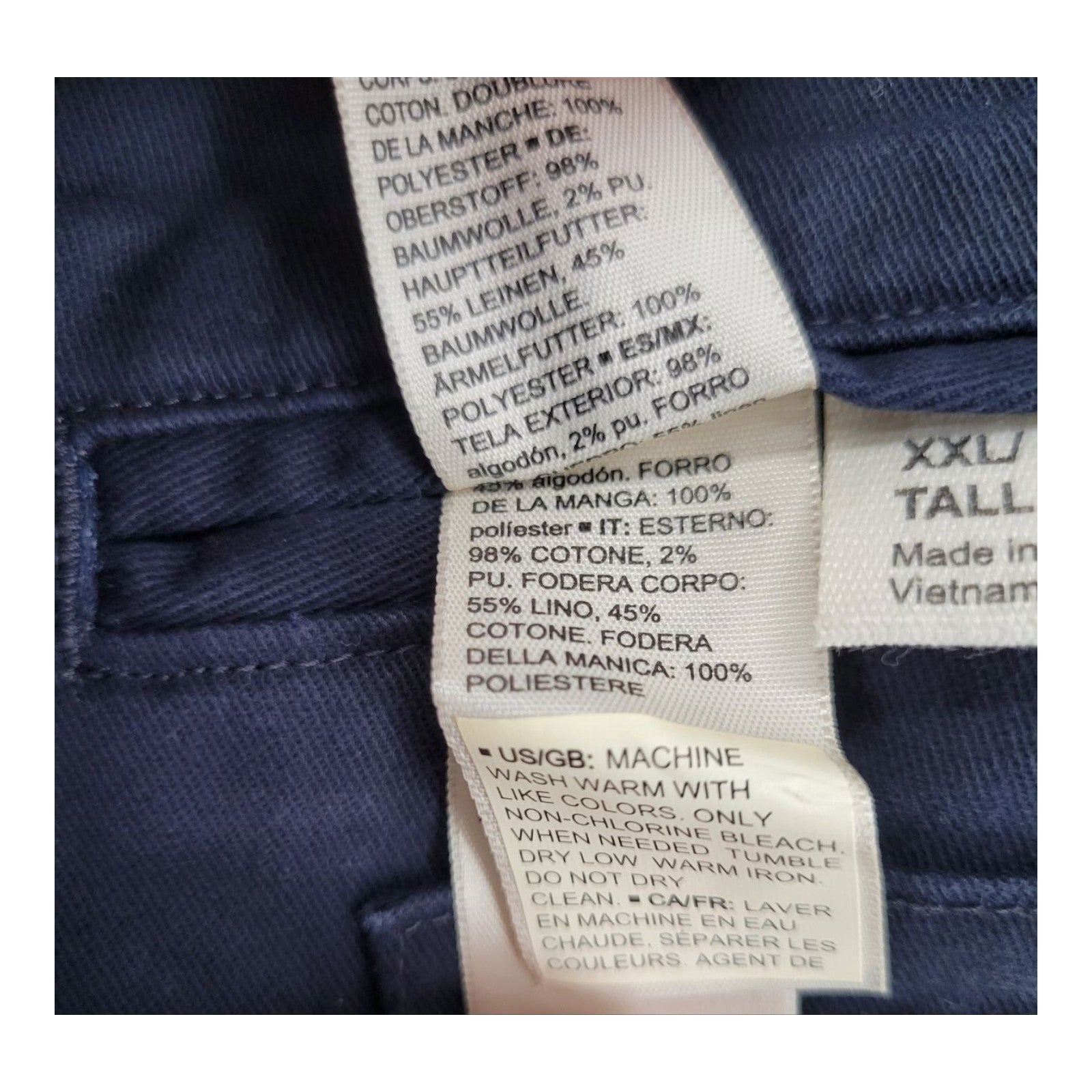 Goodthreads Men's Navy 2-Button Blazer Jacket Casual Cotton Size XXL Tall