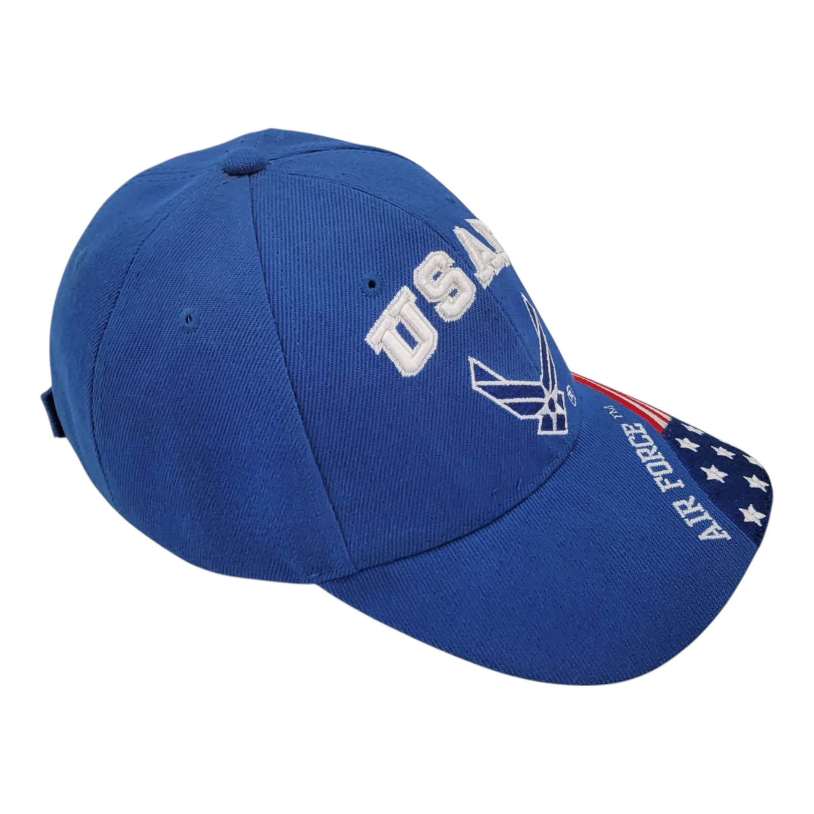 US Air Force Adjustable Blue Hat Embroidered USA Flag and USAF Logo