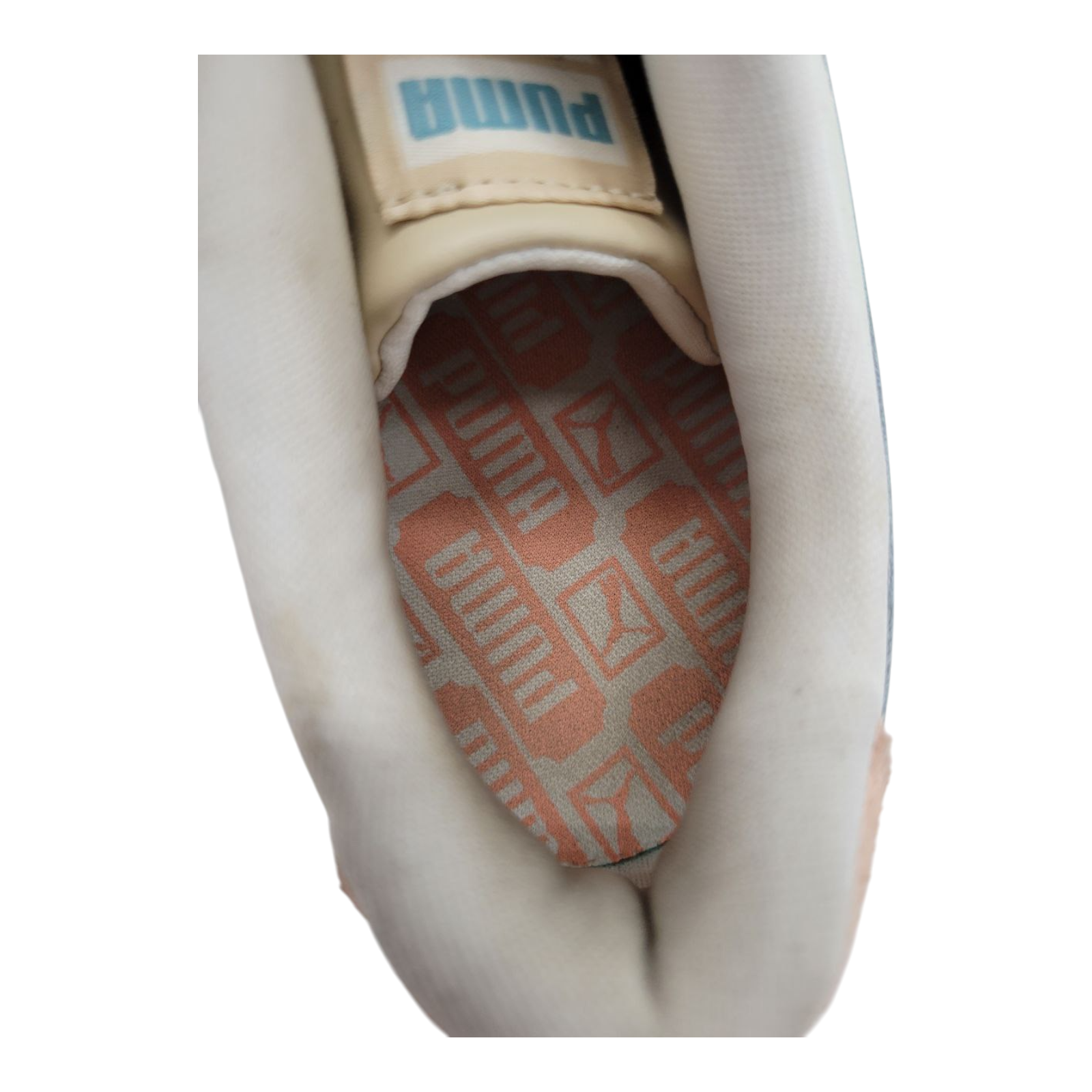 Puma Roma Womens Sneakers Cream Aqua Pink Leather Suede Size 7.5 Style 392702-01