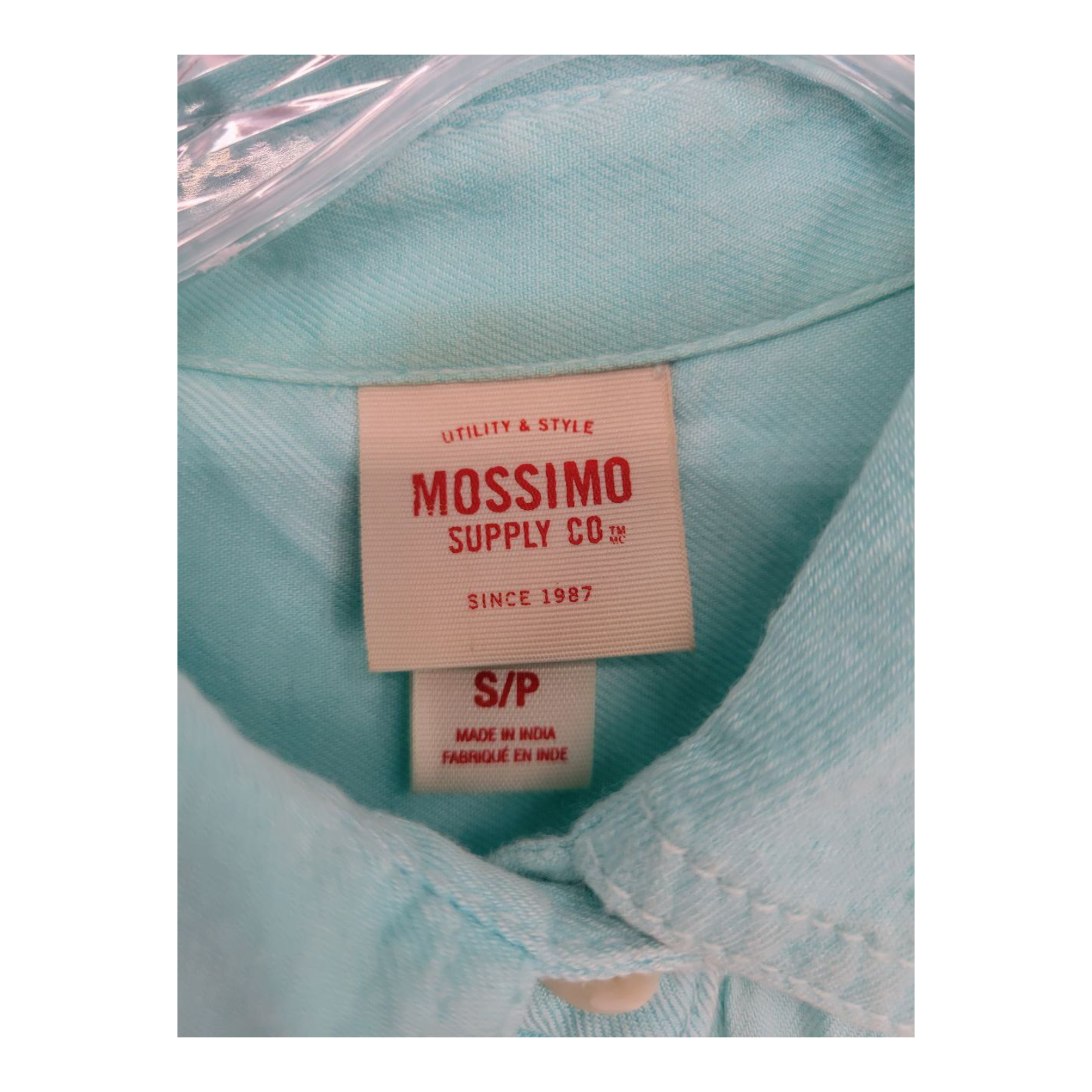 Mossimo Supply Co Womens Long Sleeve Button Down Shirt Teal Small S/P