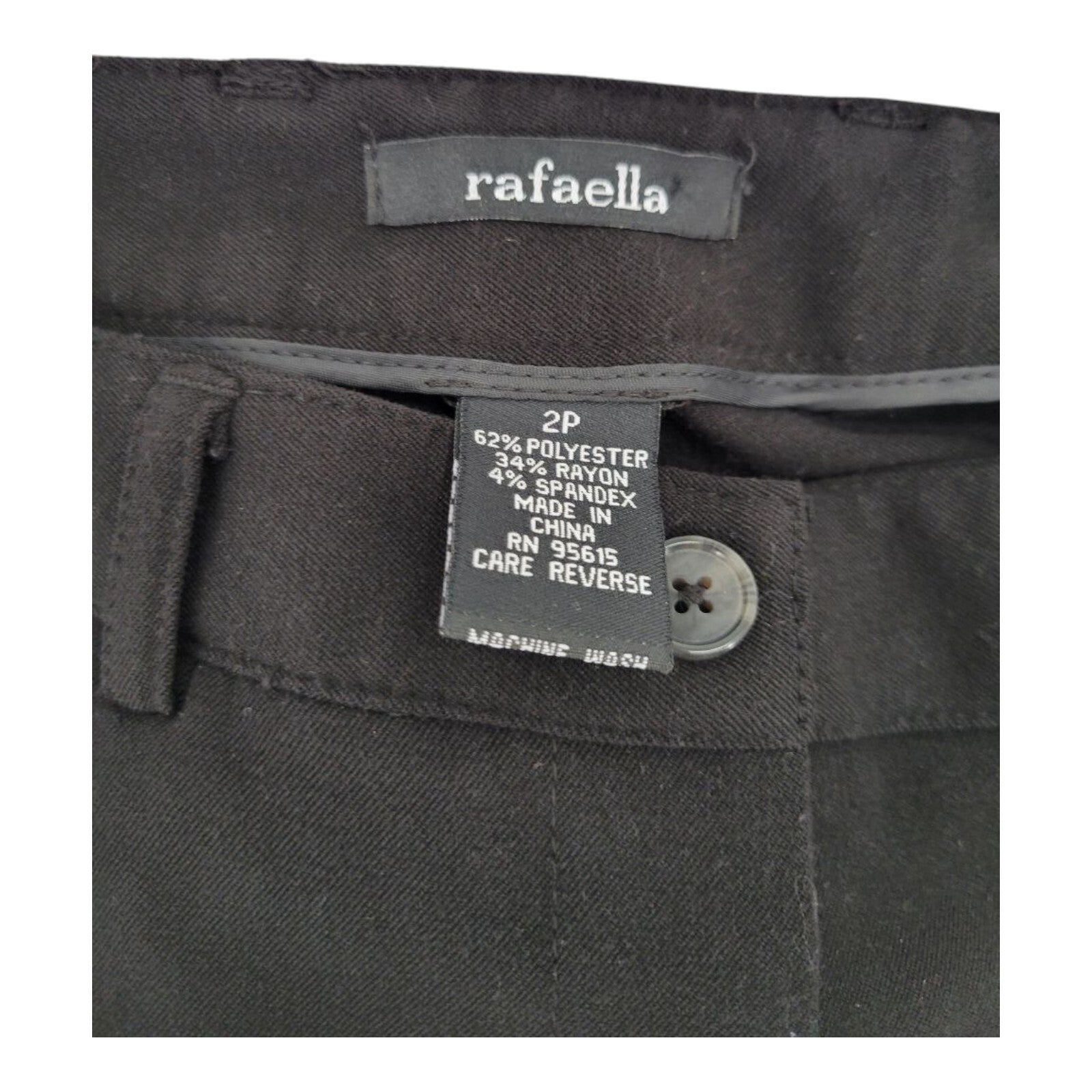 Rafaella Black Bootcut Dress Pants Size 2P Mid Rise Stretch