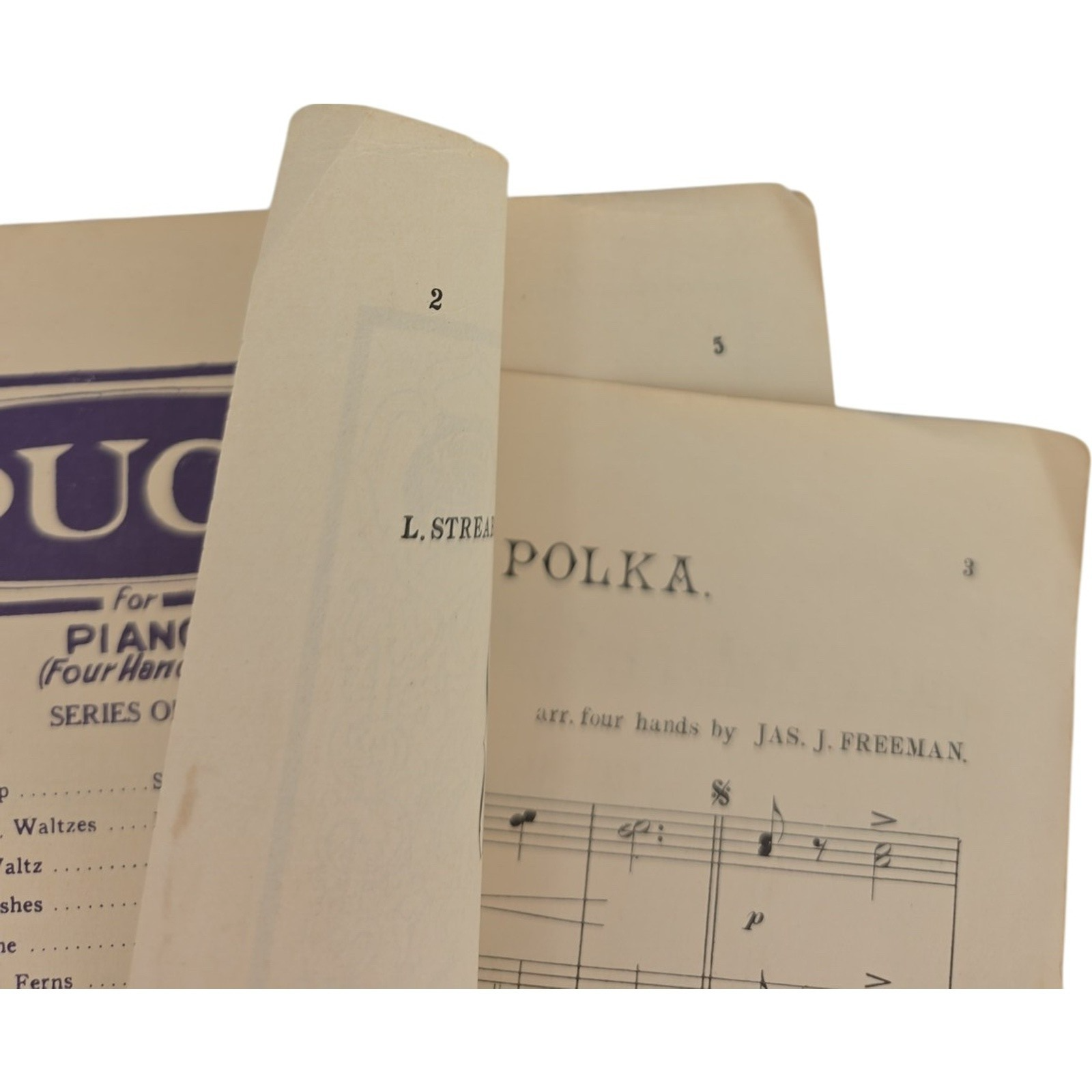 Honey Bell Polka 1902 Vintage Sheet Music Duos for Piano Four Hands