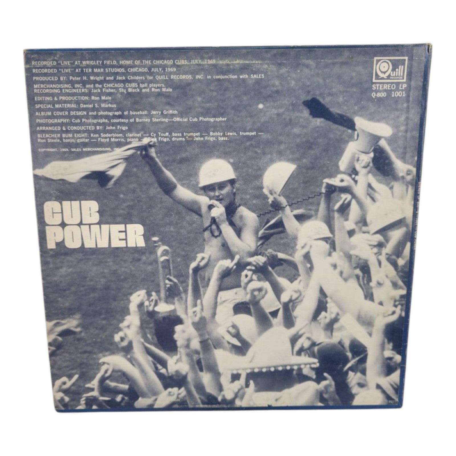 Cub Power LP 1969 Chicago Cubs Quill Records Q-800-1001 Bleacher Bums Eight