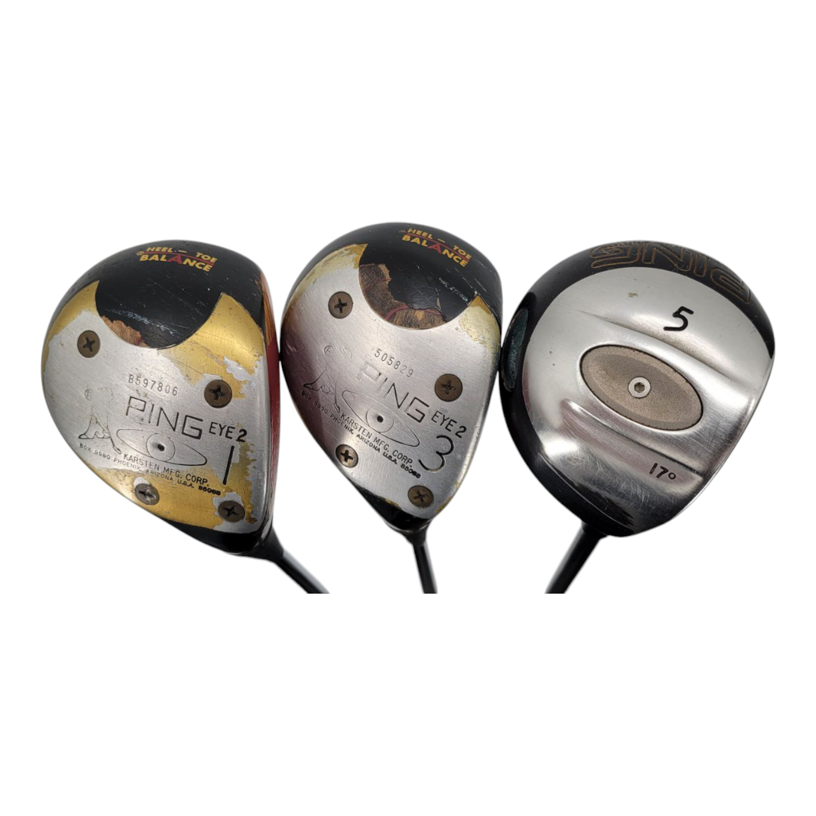 Ping Eye 2 i3 Driver 3 and 5 Wood Mens RH Club Bundle Steel Graphite Shafts