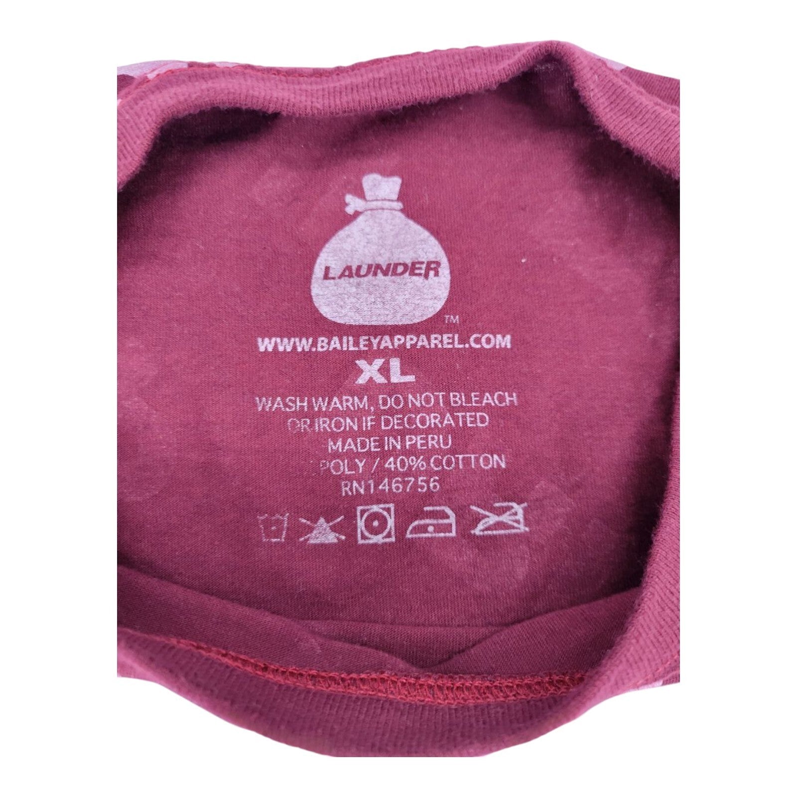 Launder Apparel Drip All Over Print Long Sleeve Shirt Maroon Size XL