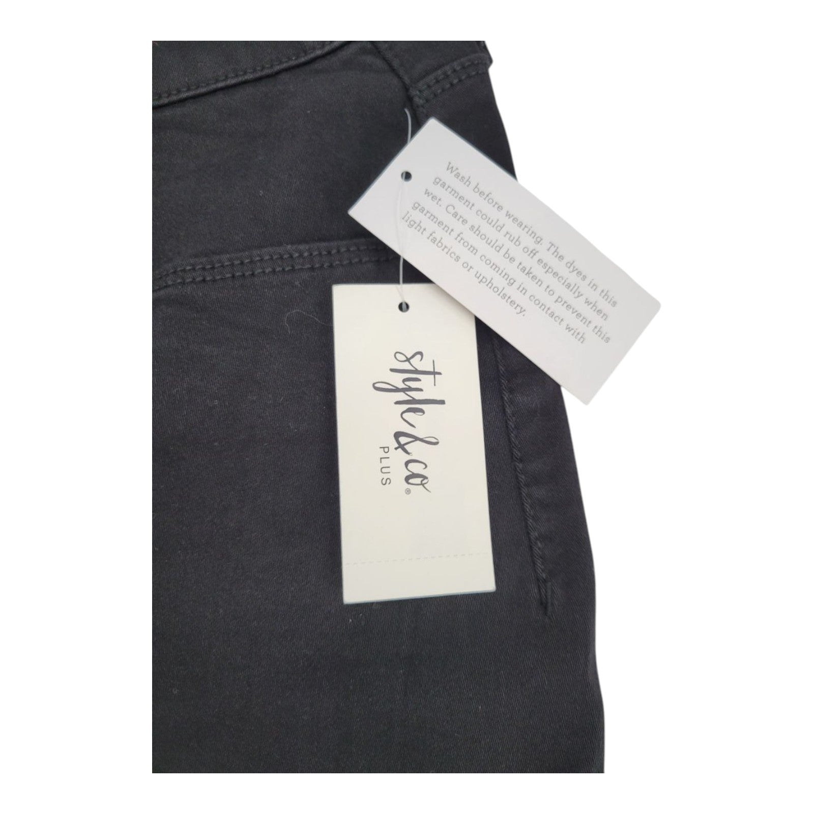 Style & Co Plus High Rise Jeggings 20W Black Ankle Seamless Pants