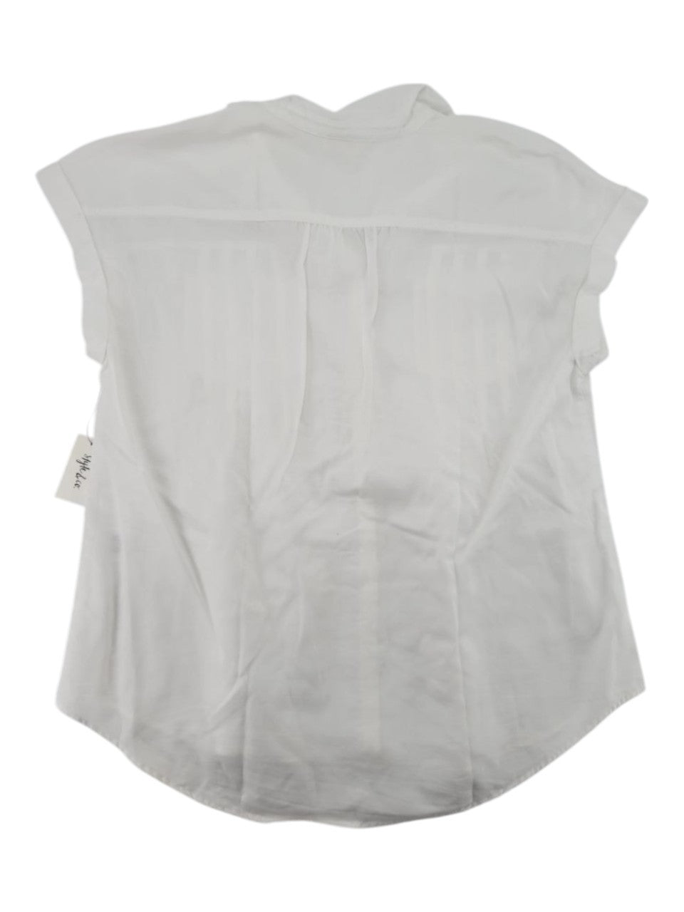 Style & Co Women's White Sleeveless Button Shirt XL Island Getaway