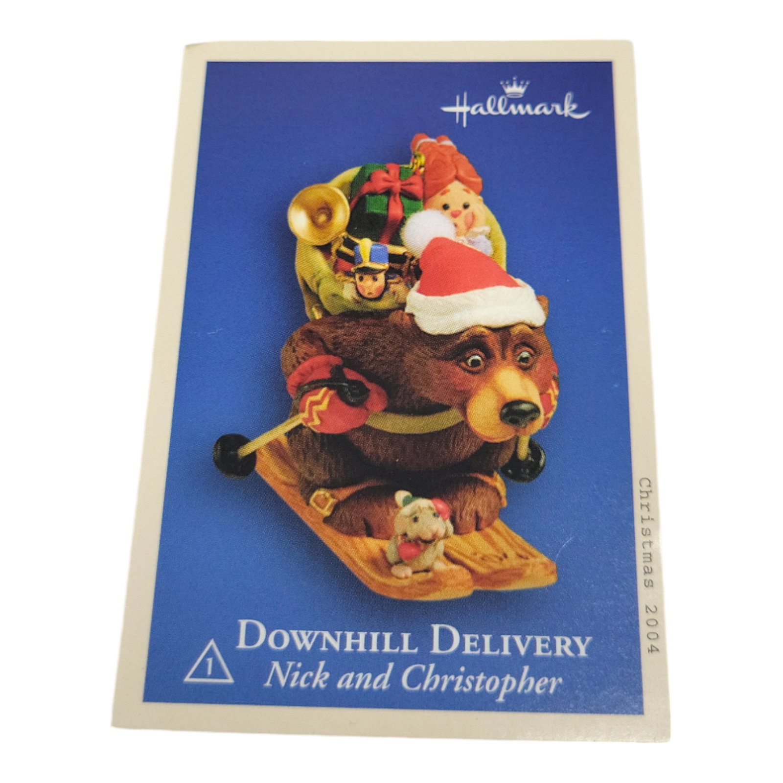 2004 Hallmark Ornament Downhill Delivery Nick and Christopher 1st in Series Bear
