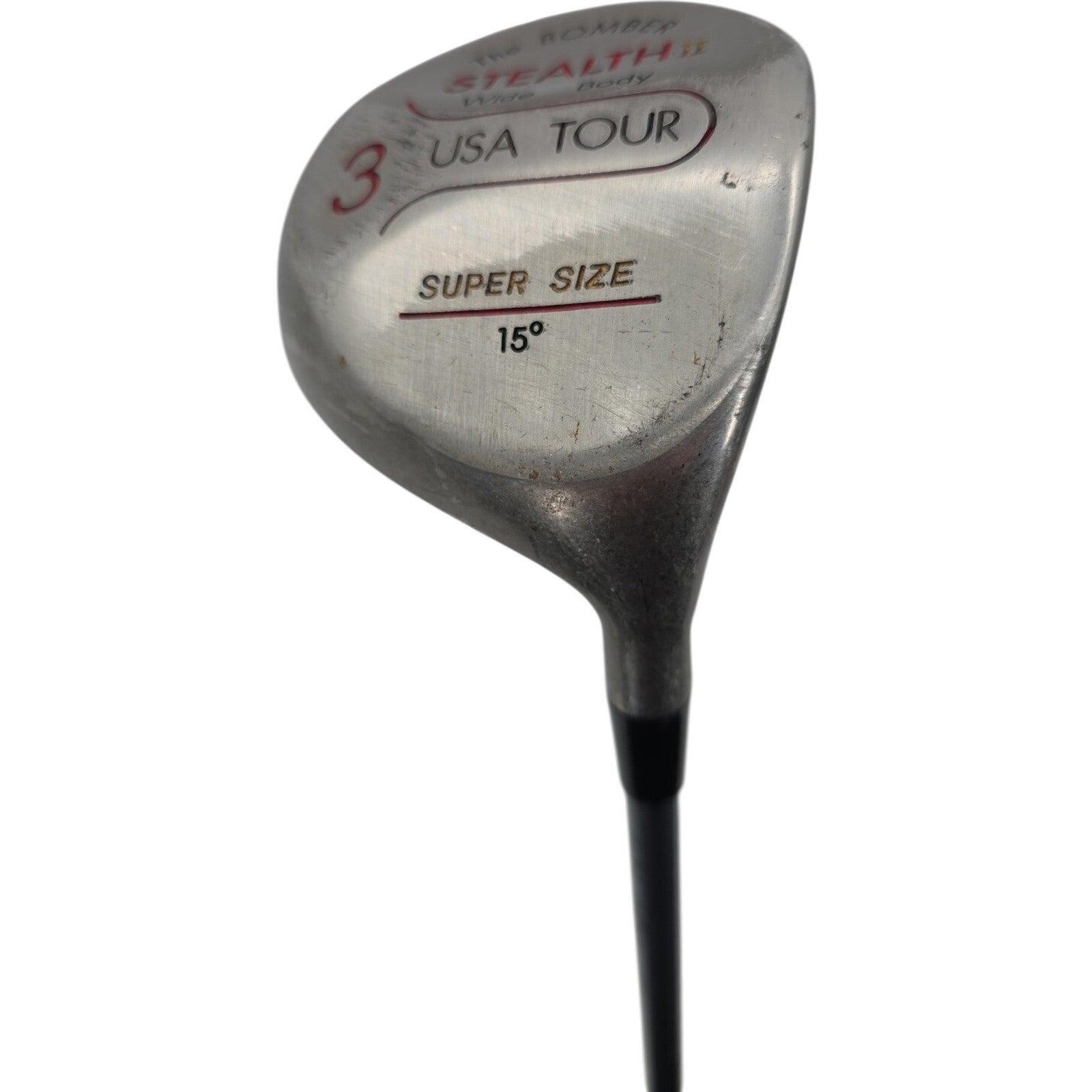 USA Tour The Bomber Stealth Wide Body Super Size 15° 3 Wood Graphite Shaft 45"