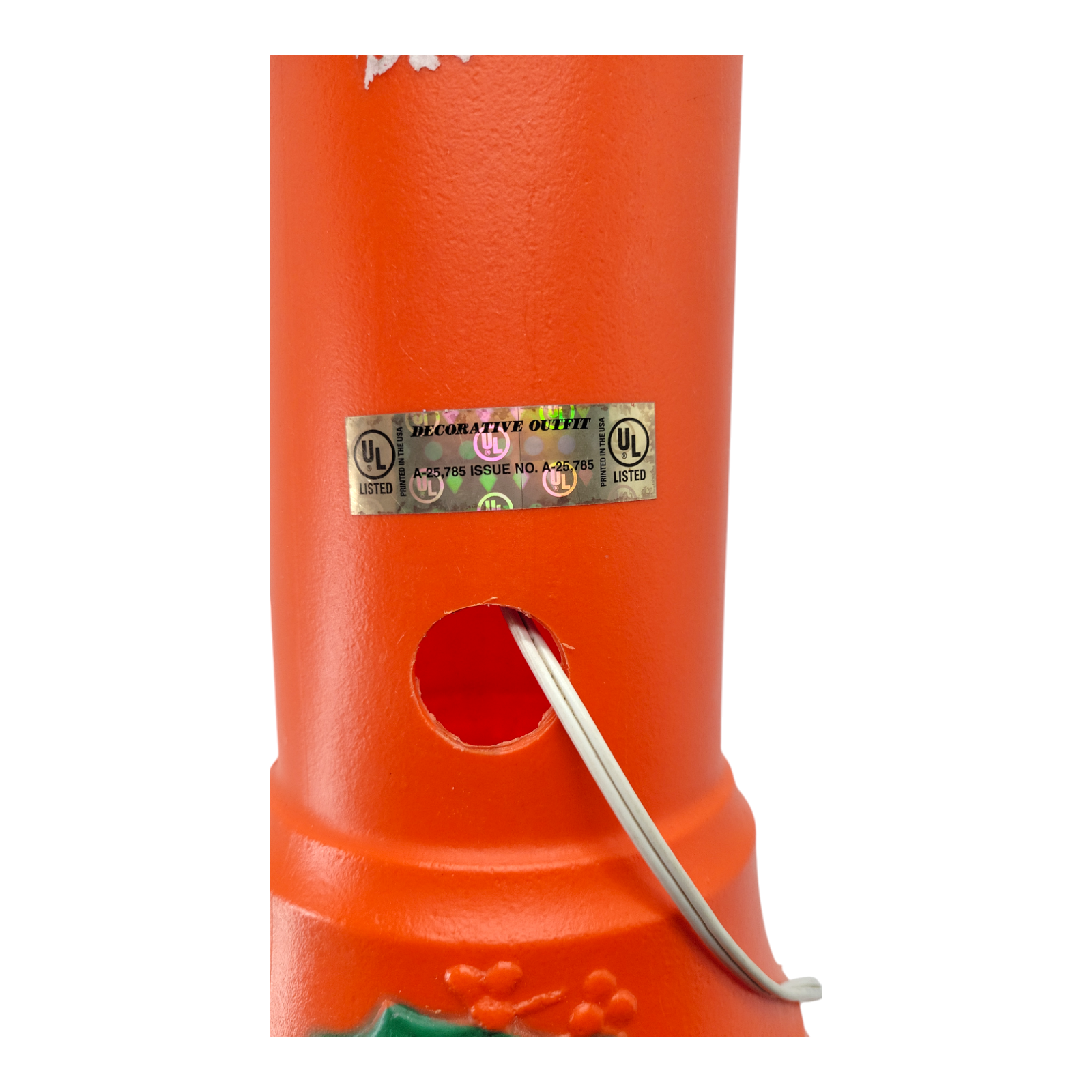 1988 TPI Blow Mold Noel Frosted Top Red Christmas Candles 39" Decor