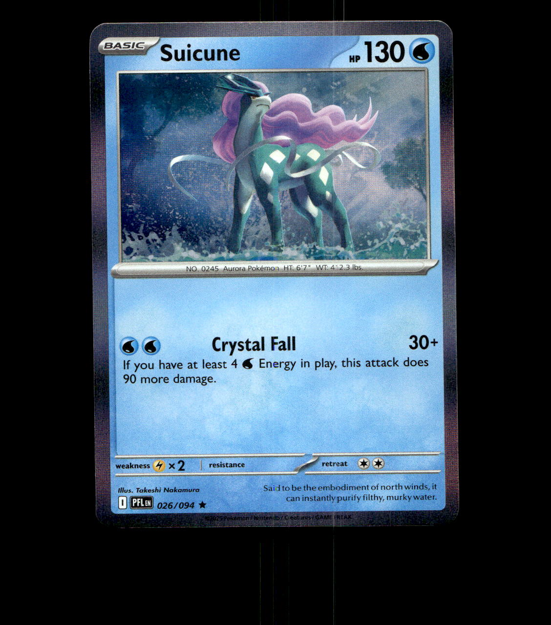 Suicune – 026/094 – Phantasmal Flames – Holo Near Mint