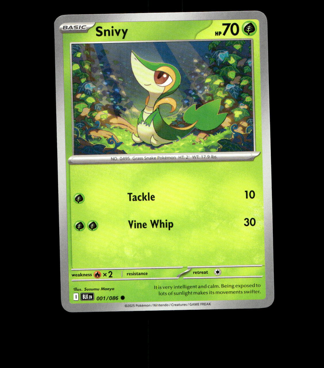 Snivy - 001/086 - Black Bolt - Near Mint Non Holo