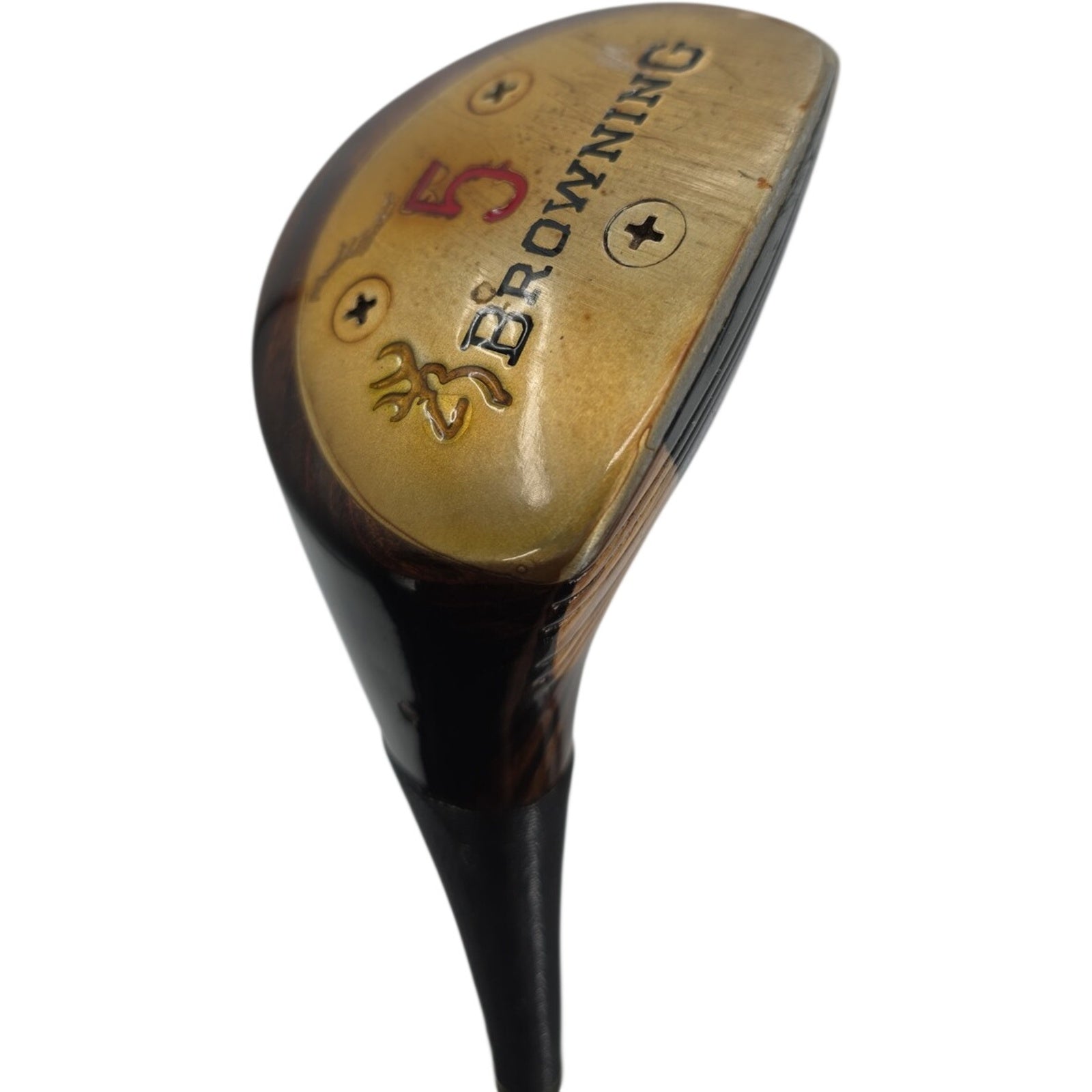 Vintage Browning Persimmon 5 Wood Golf Club RH Steel Shaft Original Grip 42"