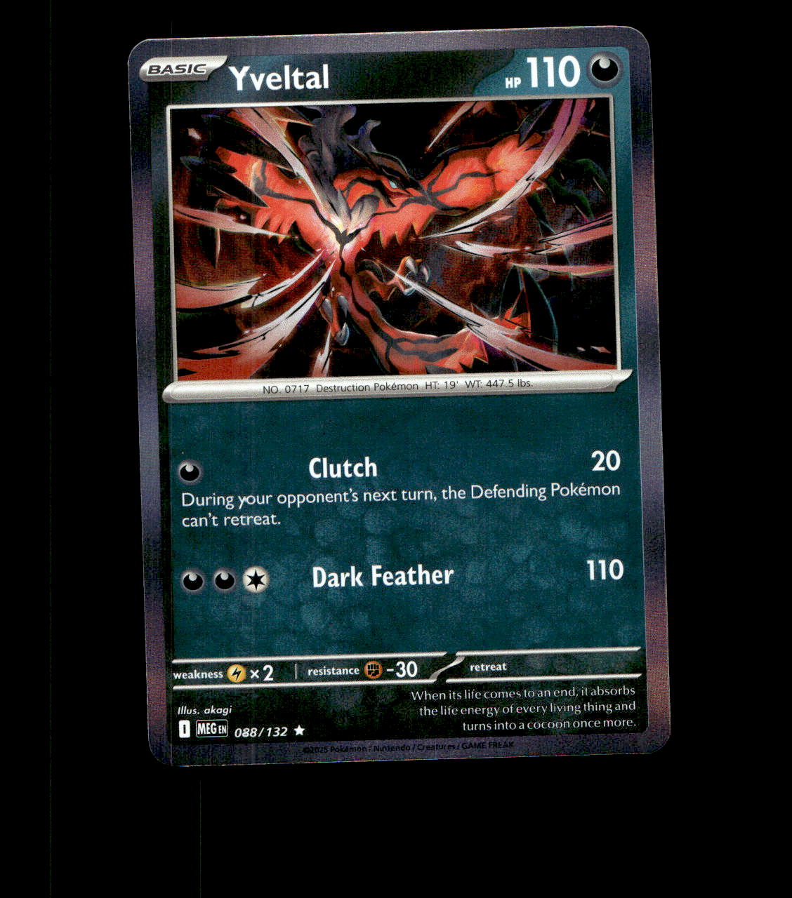 Yveltal - 088/132 - Mega Evolution - Holo Near Mint