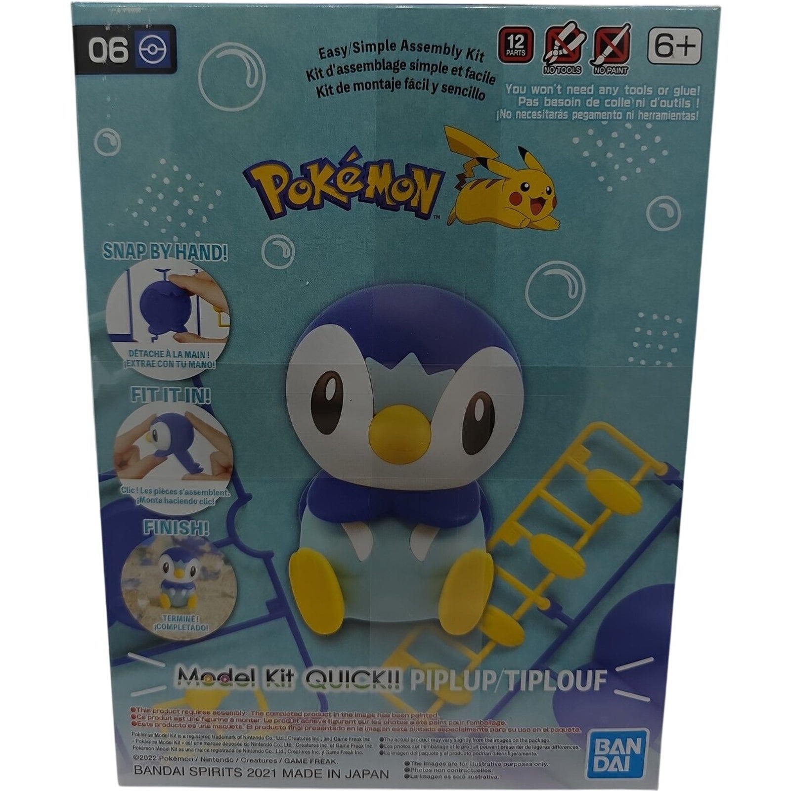 Bandai Pokemon Model Kit Quick Piplup Tipplouf 06 Easy Snap Build Figure