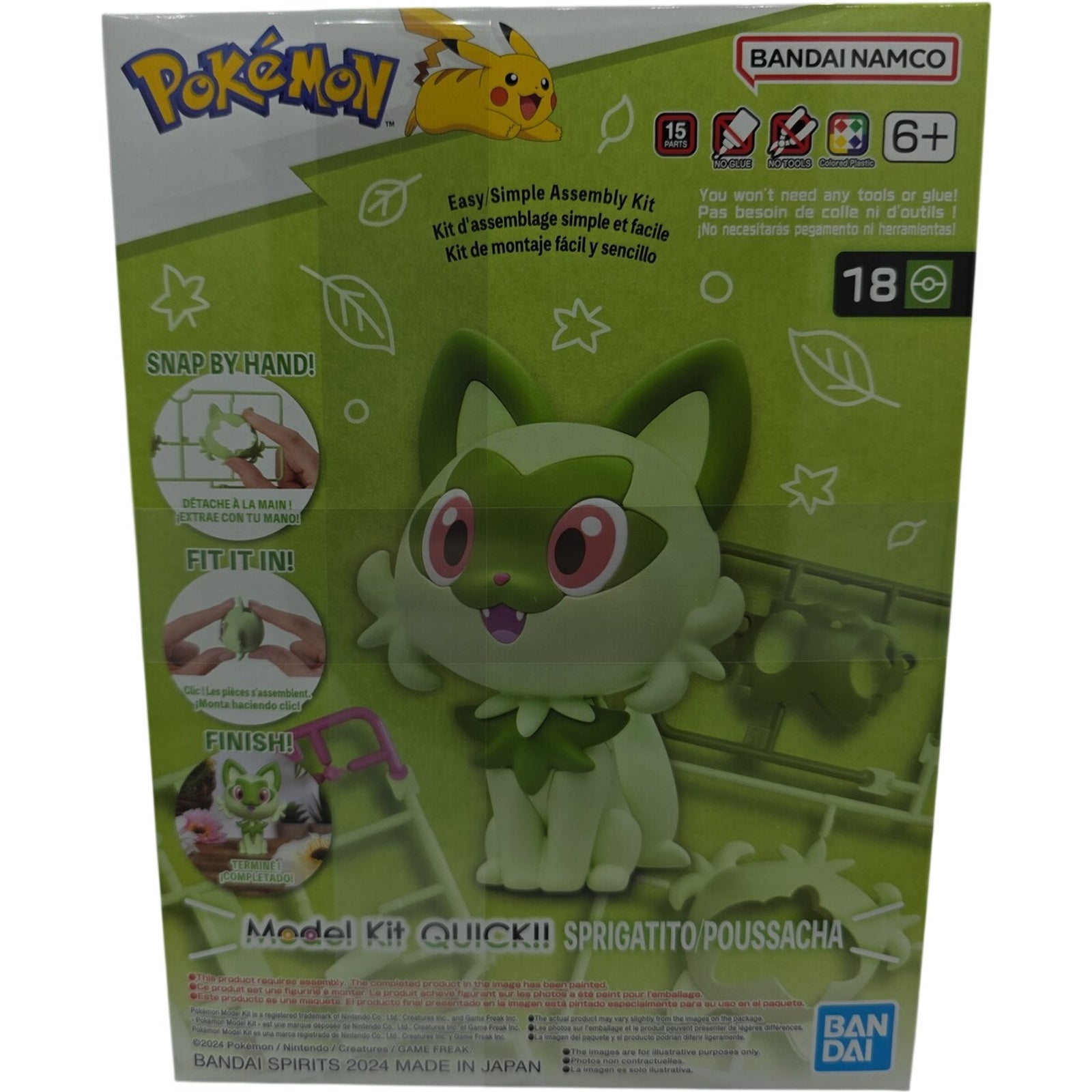 Bandai Spirit Pokemon QUICK!! 18 Sprigatito Plastic Model Kit Easy Snap Figure