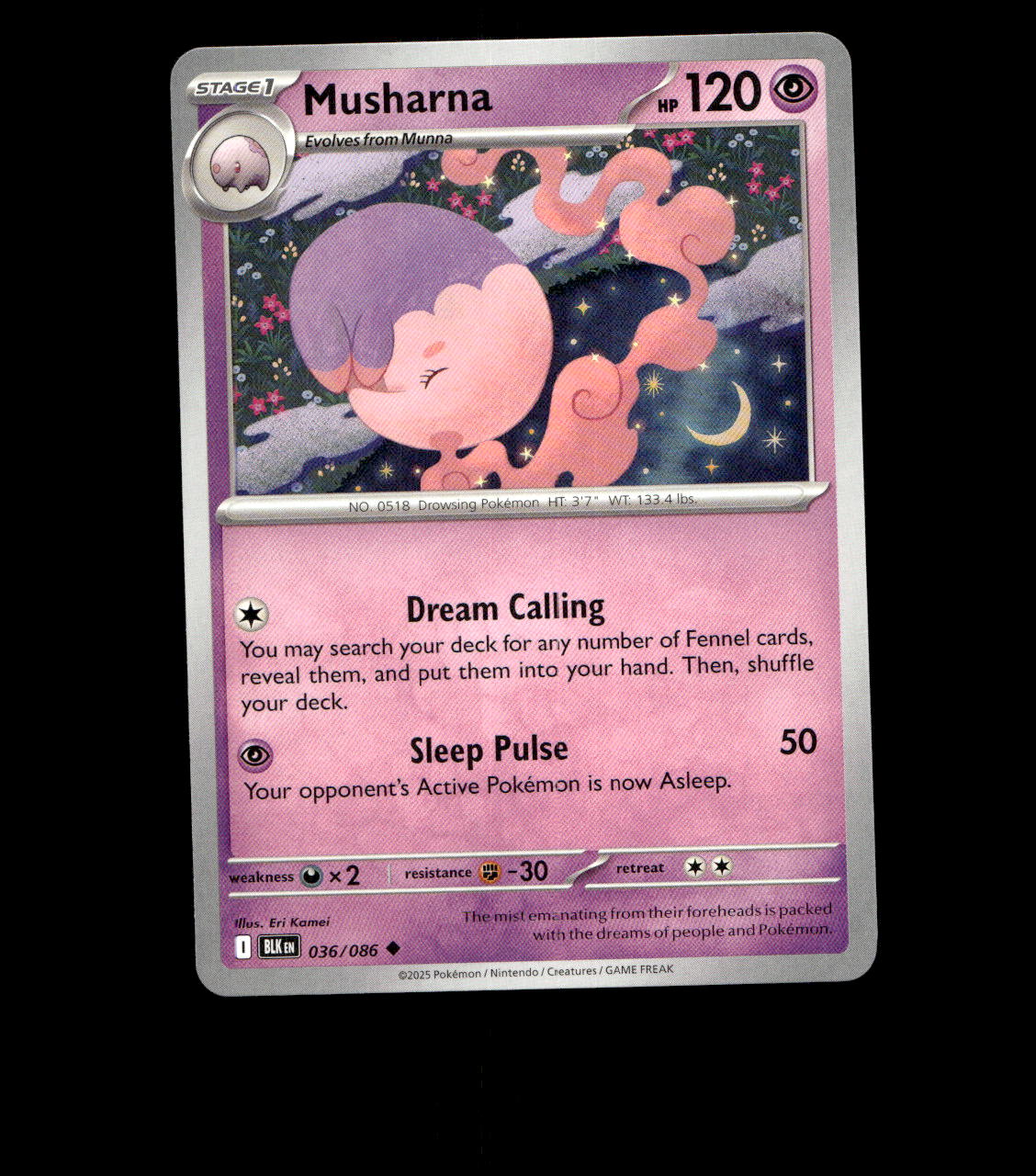 Musharna - 036/086 - Black Bolt - Near Mint Non Holo
