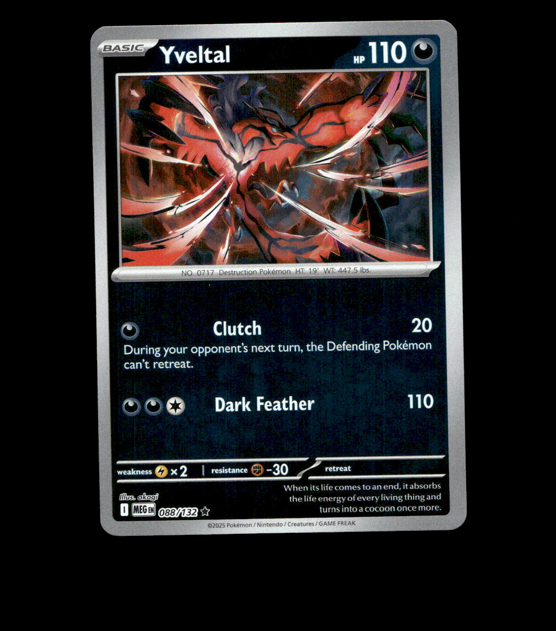Yveltal - 088/132 - Mega Evolution - Reverse Holo Near Mint