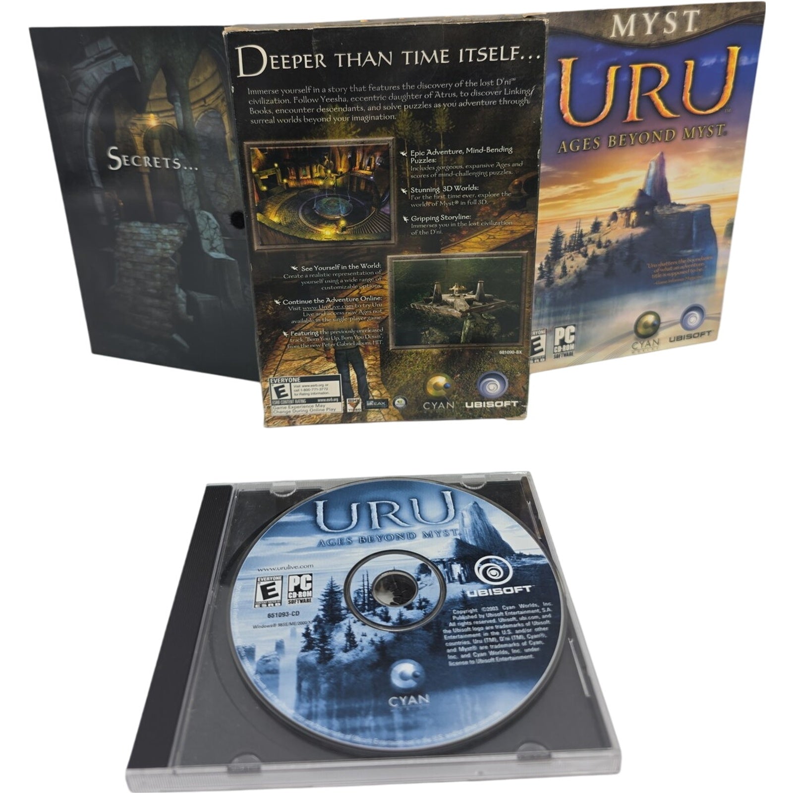 Myst Uru Ages Beyond Myst PC 2003 Ubisoft Complete with Box Tested & Working