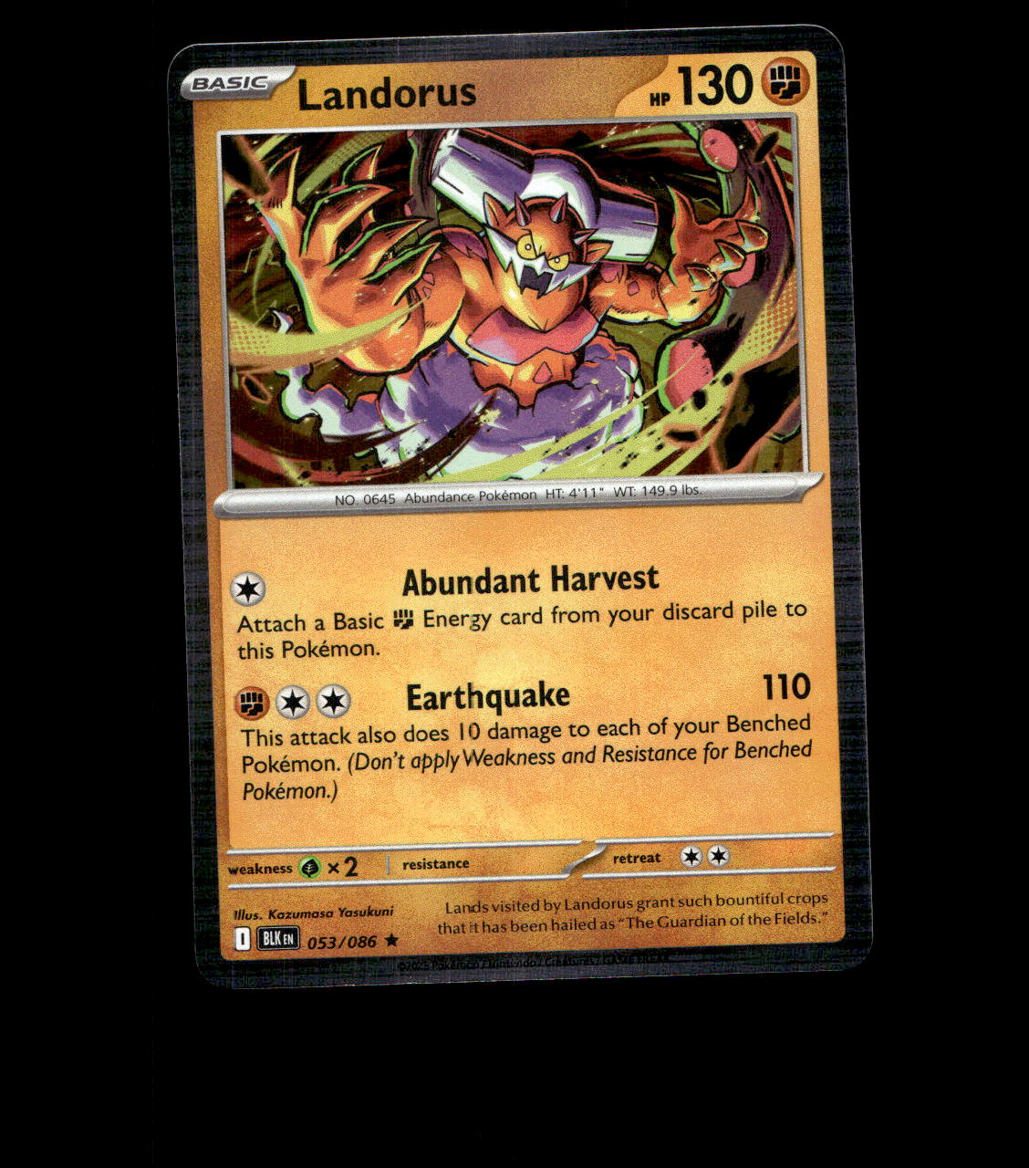 Landorus – 053/086 – Black Bolt – Holo – Near Mint