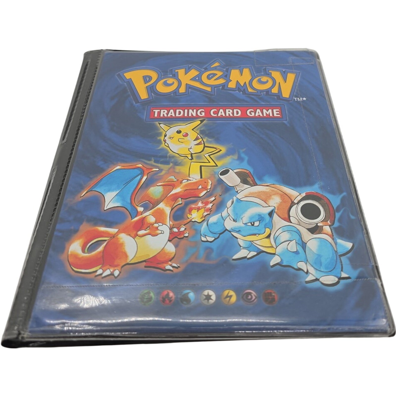 Wizards of the Coast Pokémon TCG Album Binder 4-Pocket Blue Black 1999 Vintage