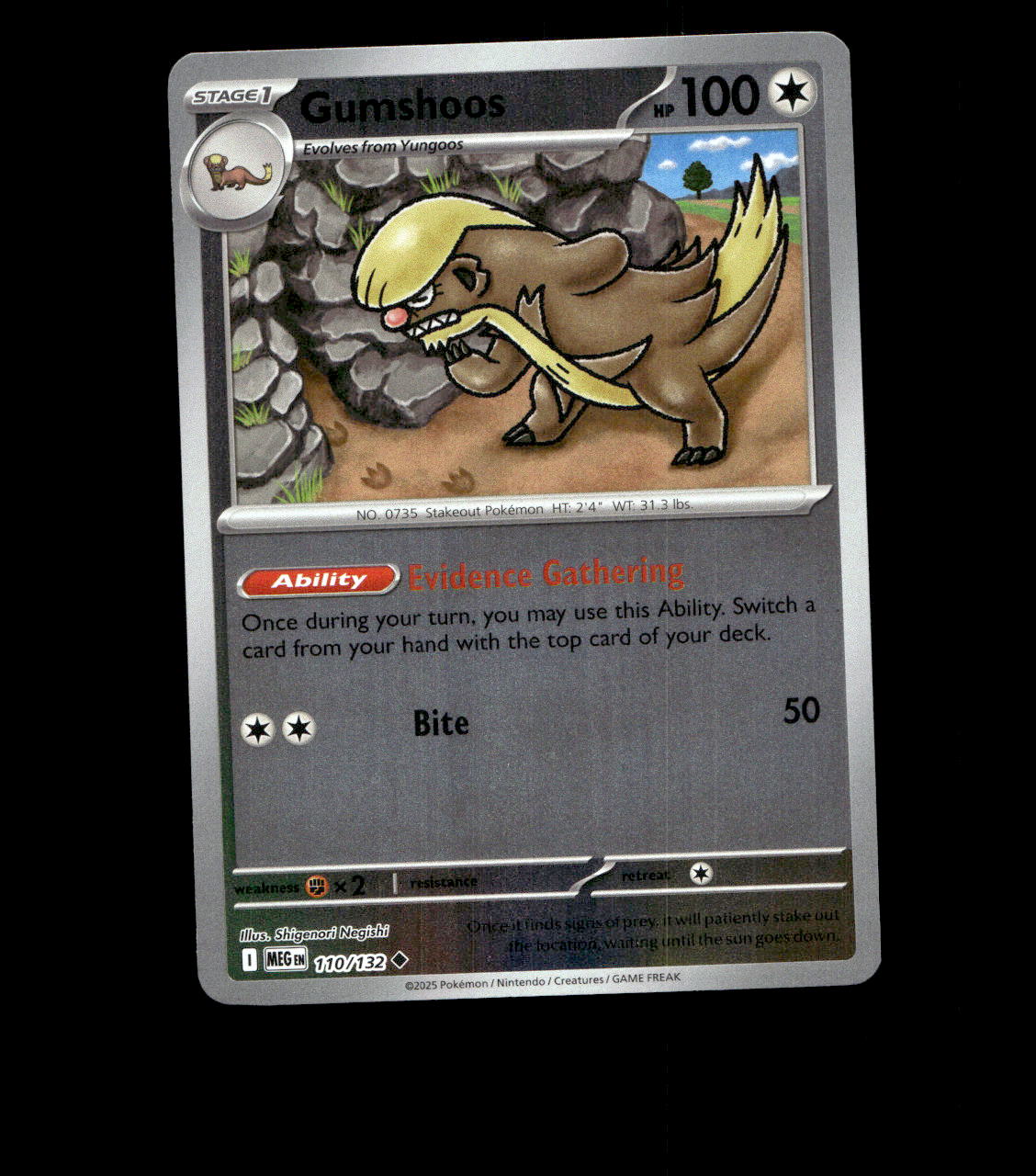 Gumshoos - 110/132 - Mega Evolution - Reverse Holo Near Mint