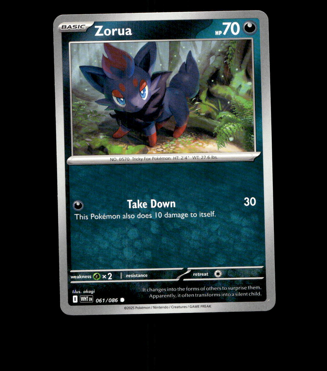 Zorua – 061/086 – White Flare – Normal – Near Mint