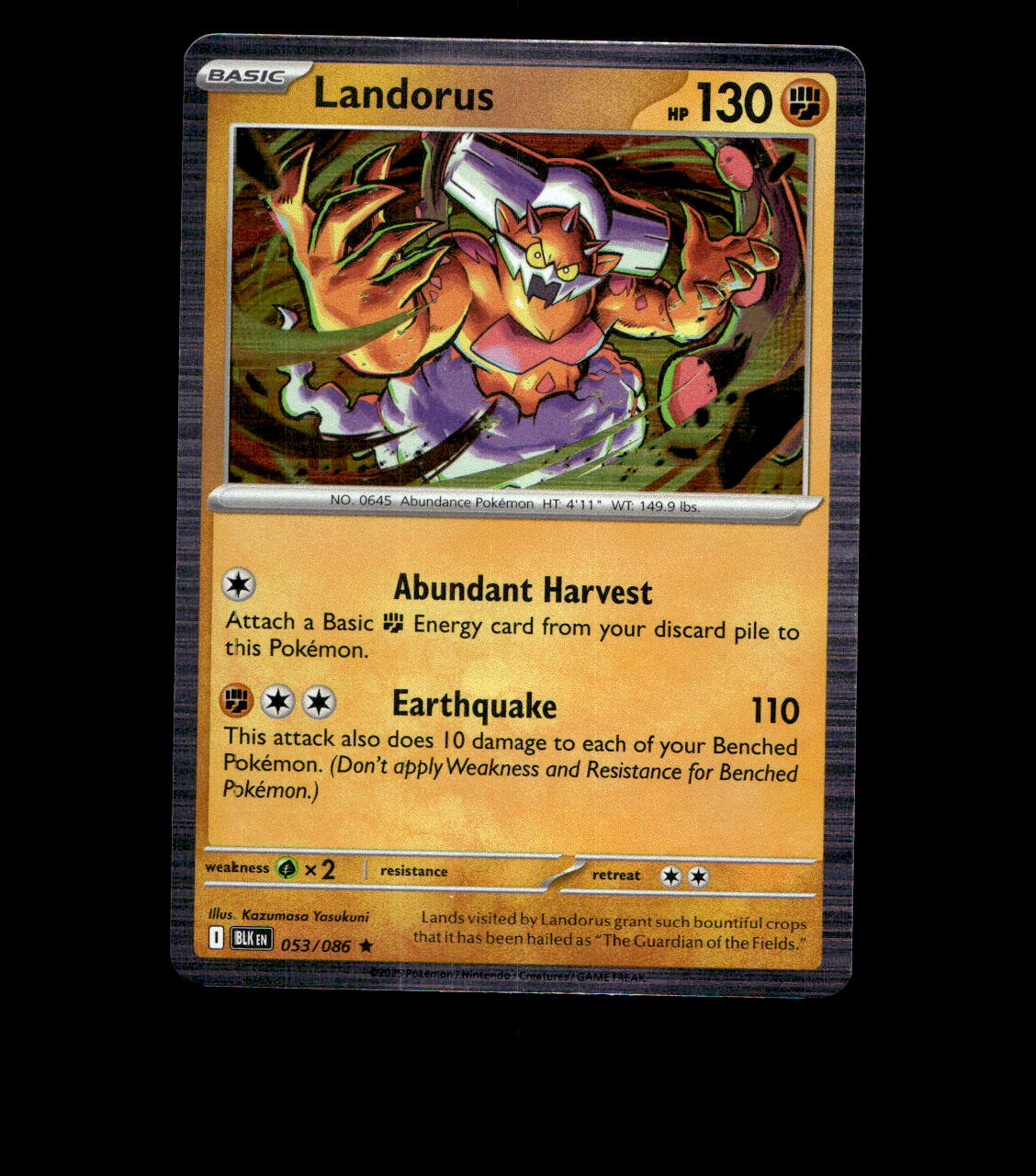Landorus – 053/086 – Black Bolt – Reverse Holo – Near Mint