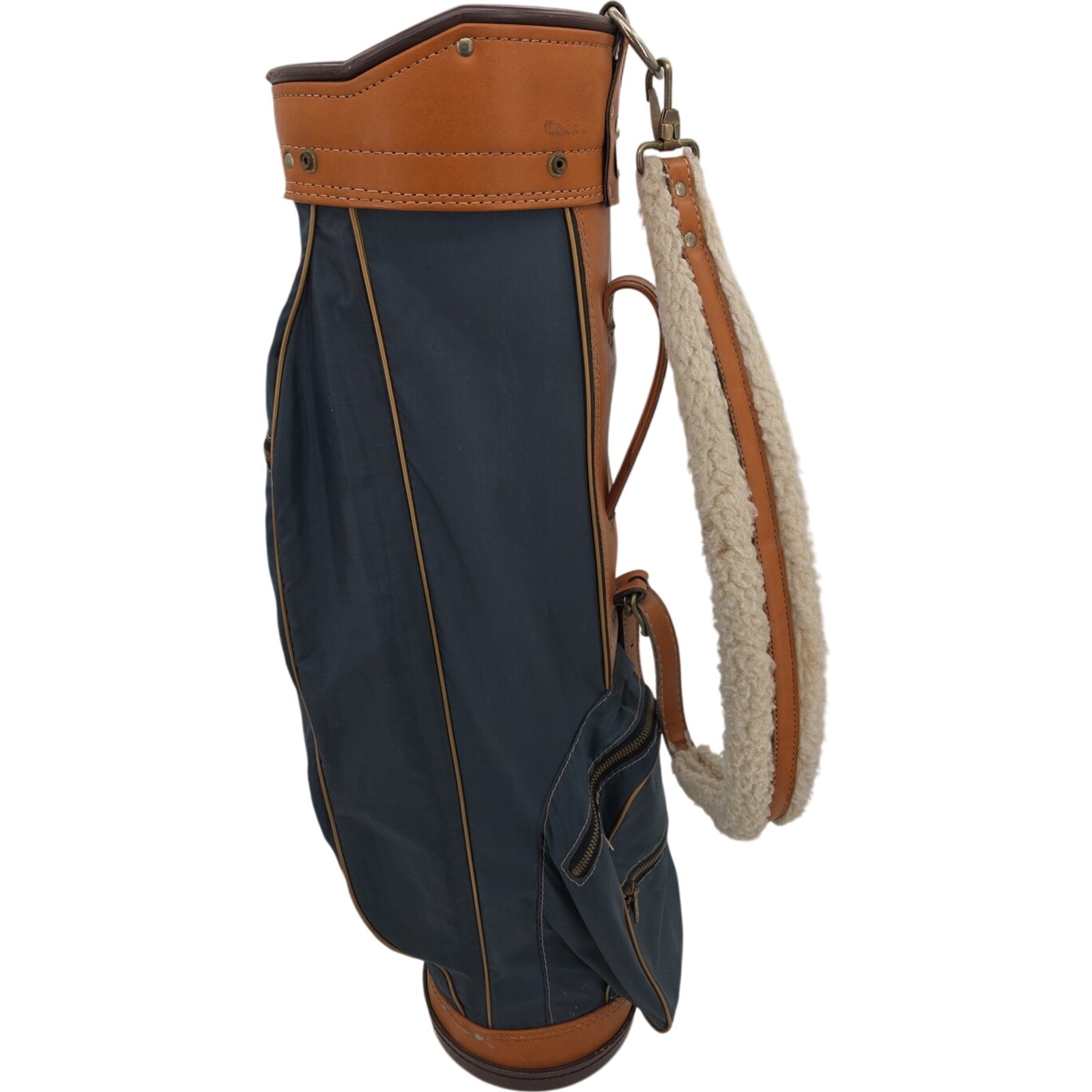 Palmer ProGroup Inc Six Divider Nylon And Leather Blue And Brown Golf Cart Bag