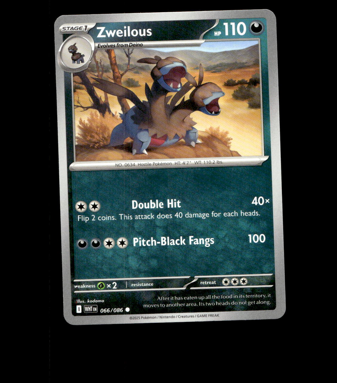 Zweilous – 066/086 – White Flare – Normal – Near Mint