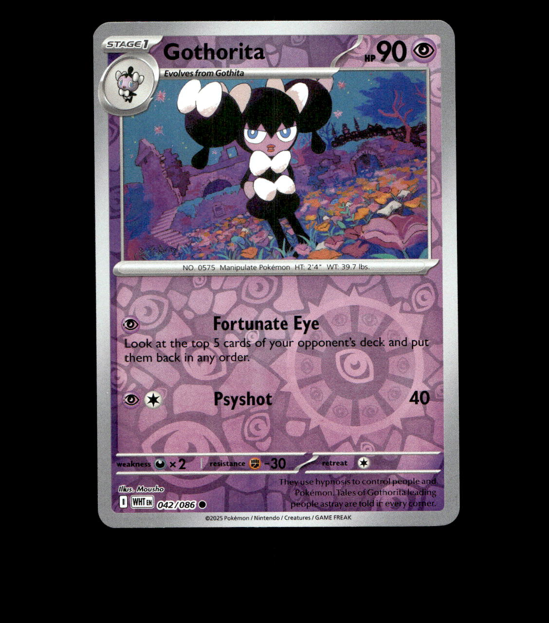 Gothorita – 042/086 – White Flare – Reverse Holo – Near Mint