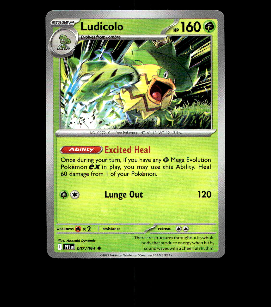 Ludicolo - 007/094 - Phantasmal Flames - Near Mint