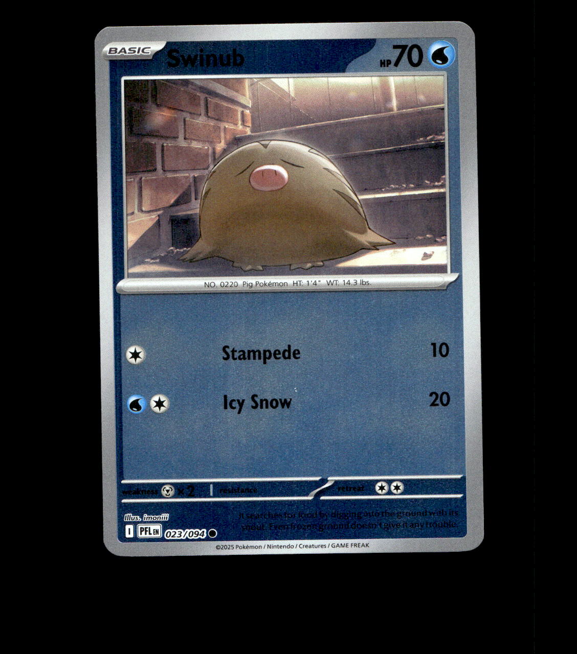 Swinub – 023/094 – Phantasmal Flames – Reverse Holo Near Mint