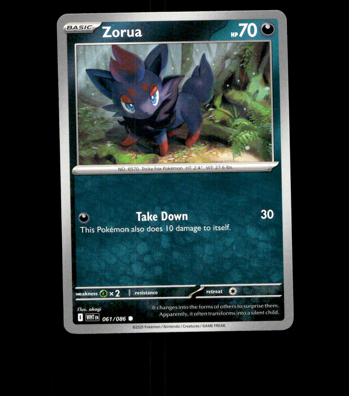 Zorua – 061/086 – White Flare – Normal – Near Mint