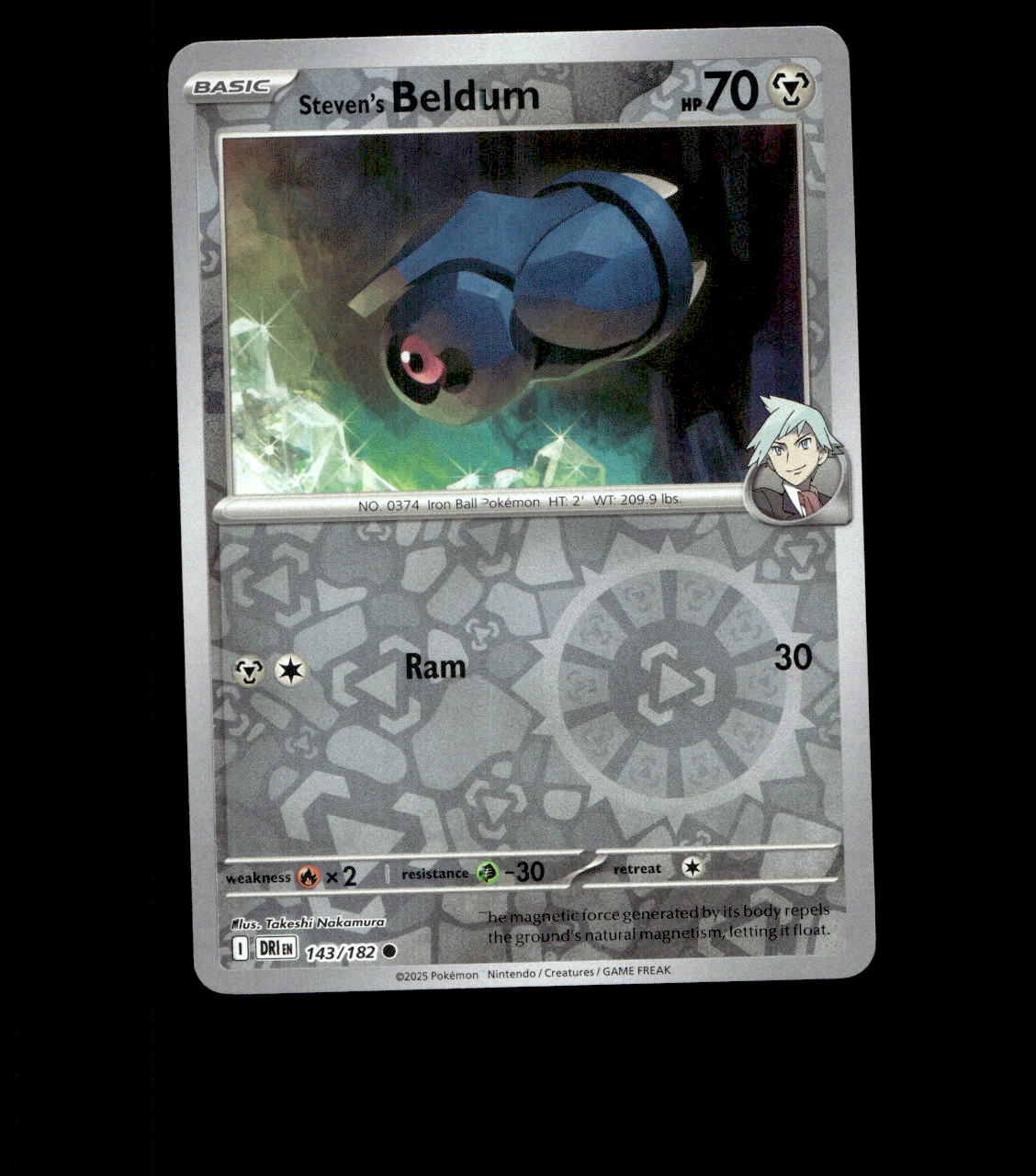 Steven’s Beldum – 143/182 – Destined Rivals – Reverse Holo – Near Mint