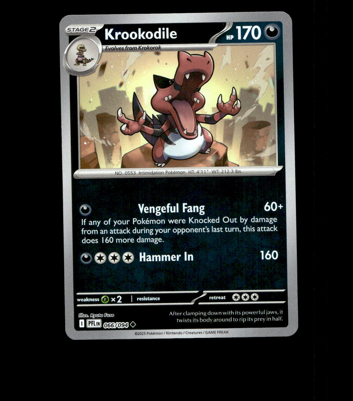 Krookodile – 066/094 – Phantasmal Flames – Reverse Holo Near Mint