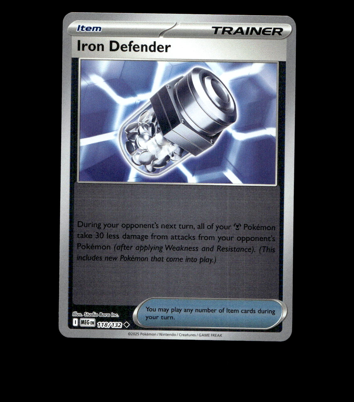 Iron Defender – 118/132 – Mega Evolution – Reverse Holo – Near Mint