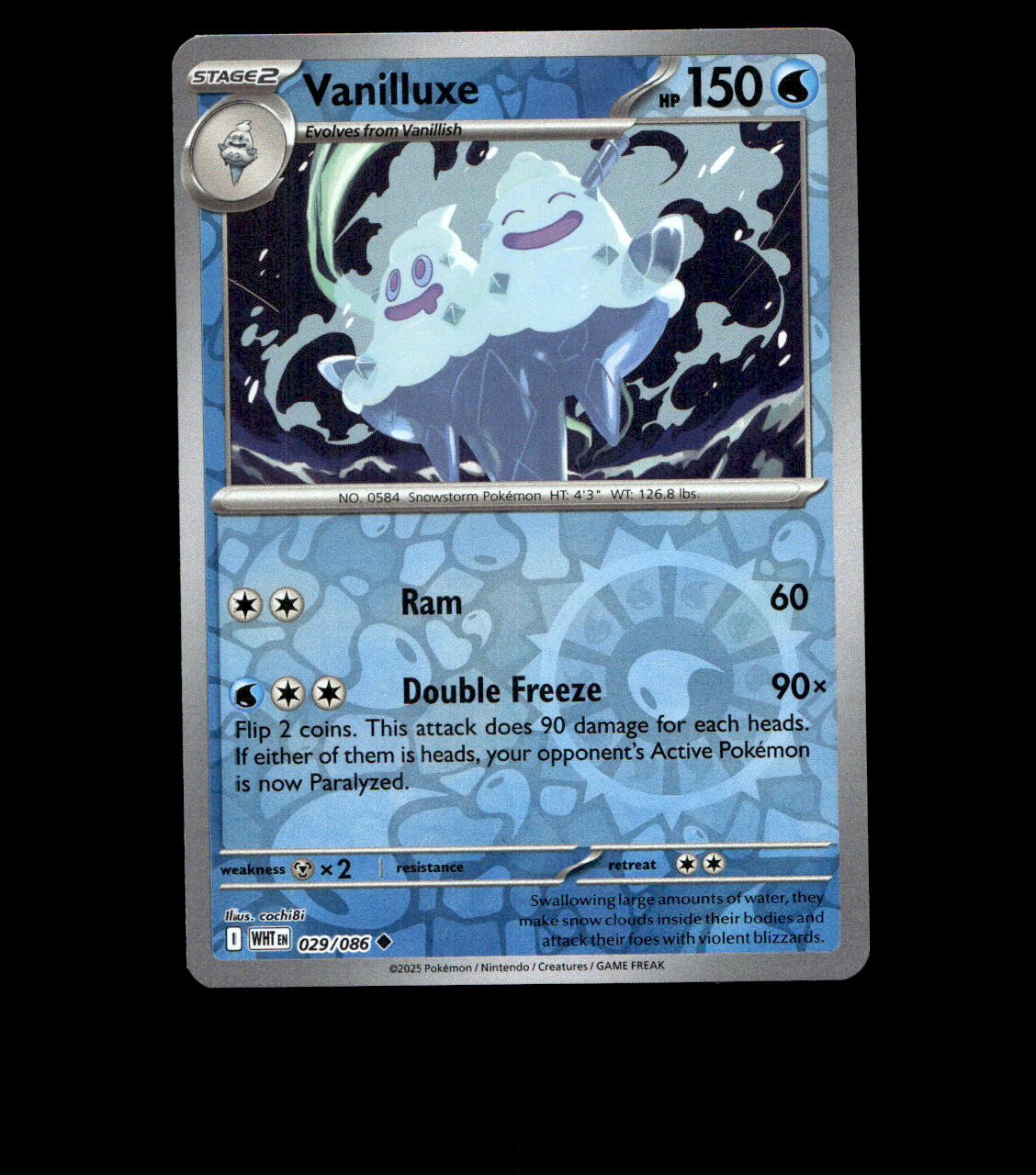 Vanilluxe - 029/086 - White Flare - Reverse Holo Near Mint Pokemon Card TCG