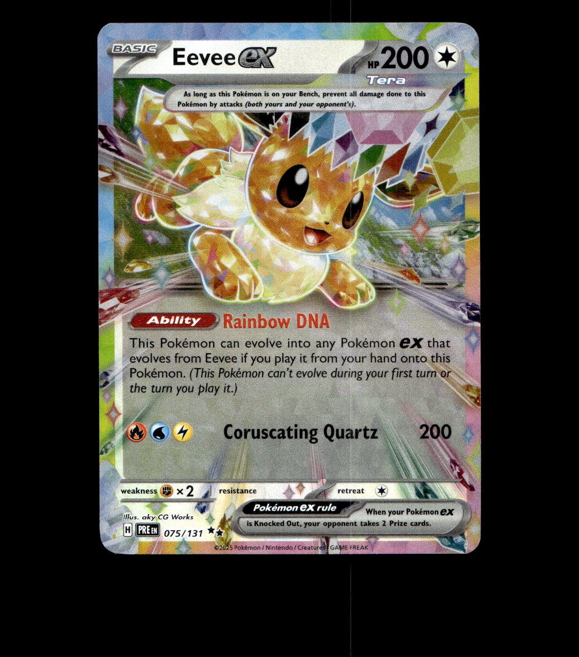 Eevee ex - 075/131 75 - SV Prismatic Evolutions Holofoil Damaged Eevee ex - 075/131 75 - SV Prismatic Evolutions Holofoil Damaged